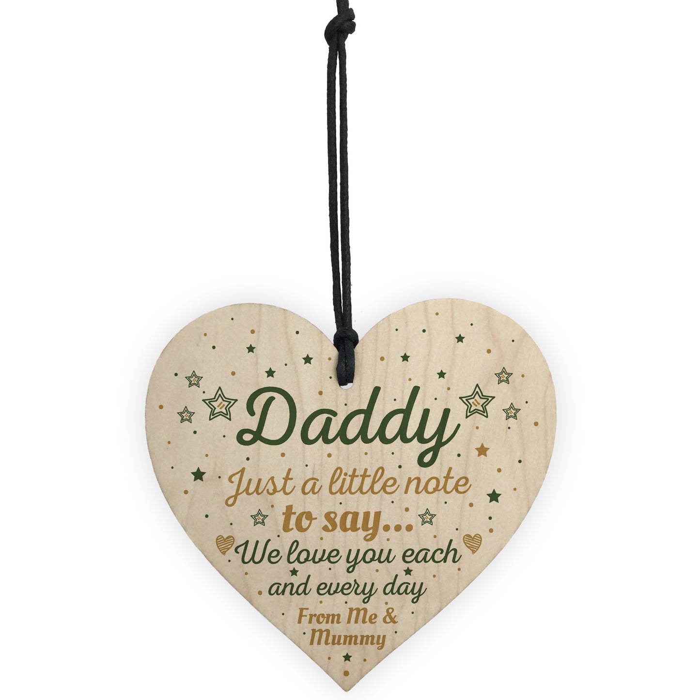 Gifts For Daddy Wooden Heart FATHERS DAY Gift For Him Daughter