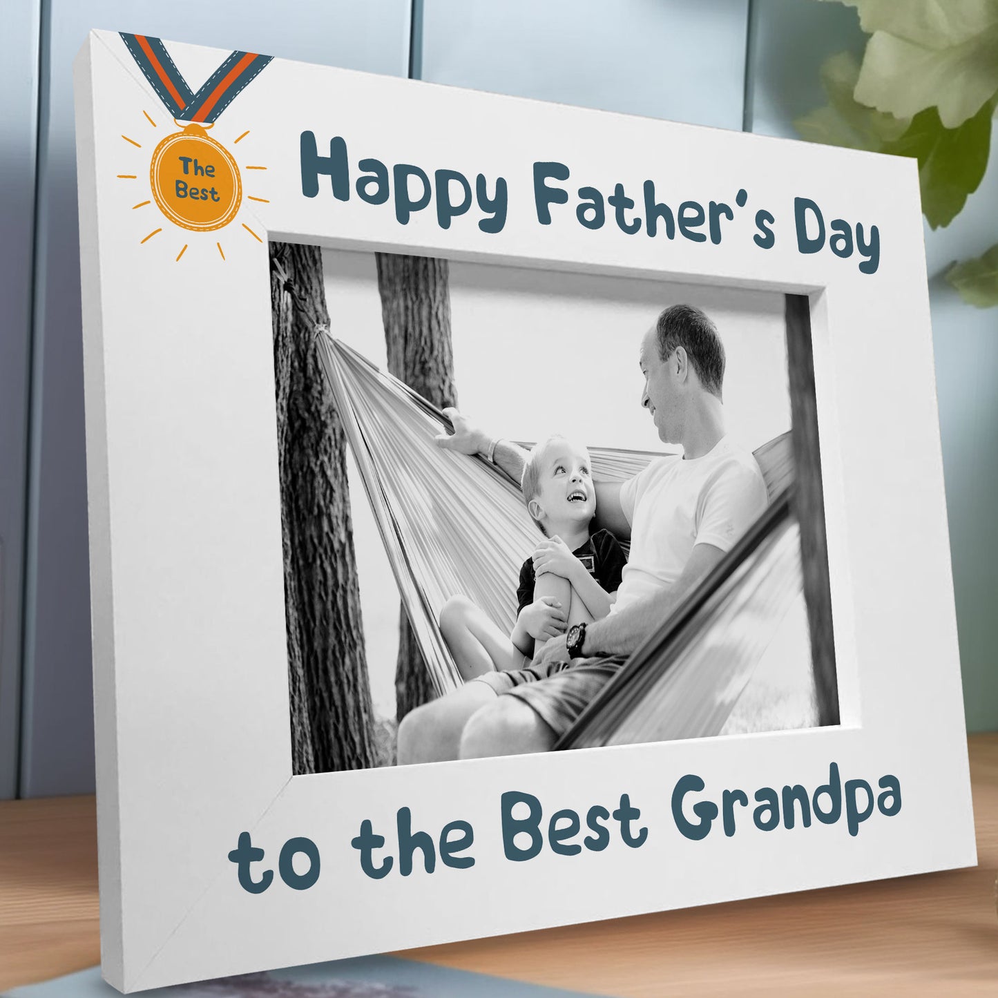 Fathers Day Gift For Grandpa Photo Frame Wooden Novelty Grandpa