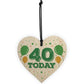 40th Birthday Wooden Heart Decoration Gift Tag 40th Birthday