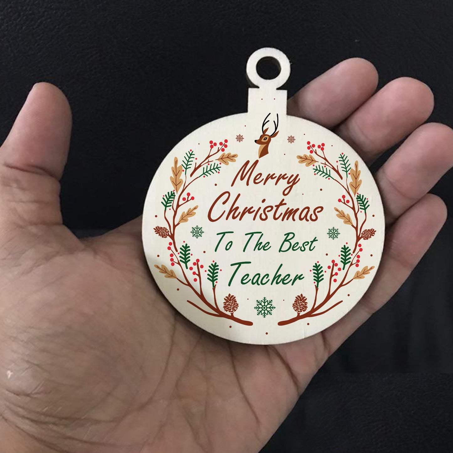 Merry Christmas To The Best Teacher Hanging Bauble Tree Decor