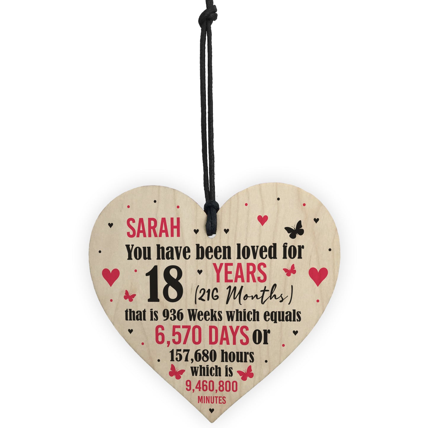Personalised 18th Birthday Gift Wooden Heart Keepsake Funny Gift