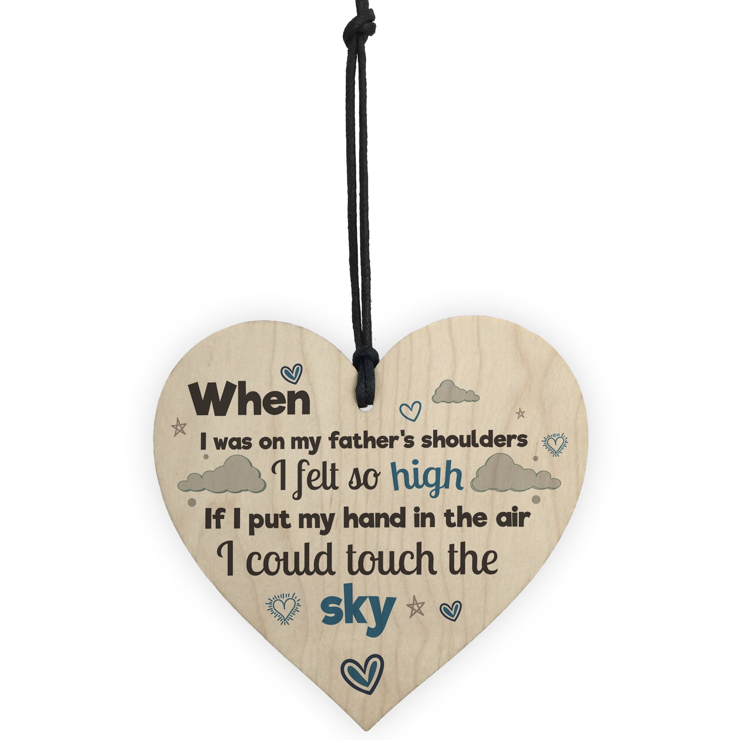 Fathers Shoulders Hanging Wooden Heart FATHERS DAY Gifts For Him