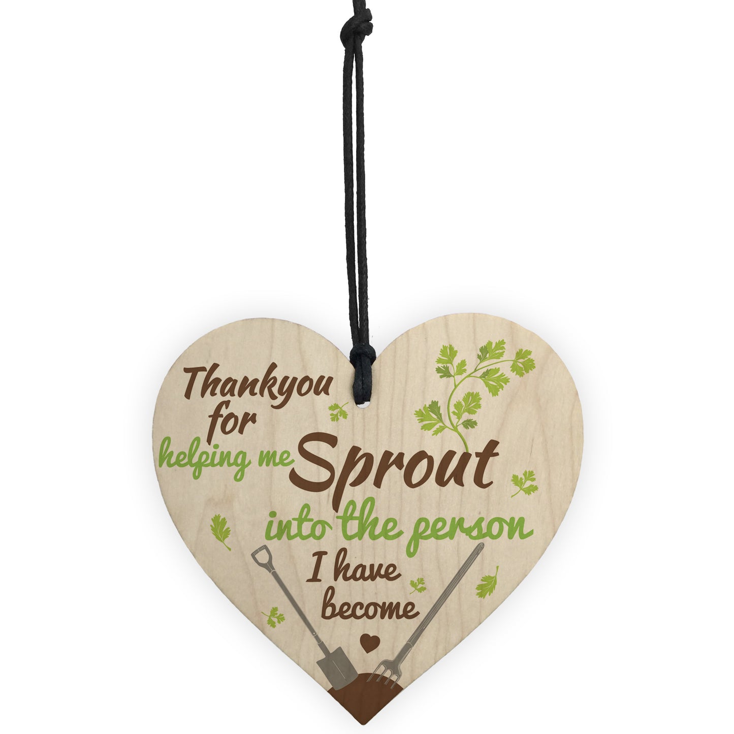 Thank You Gardening Wooden Heart Sign Friend Mother Father Gift