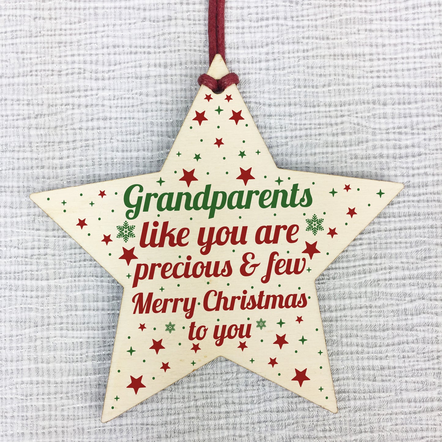 Grandparents Christmas Gifts Wooden Star Tree Bauble Decoration