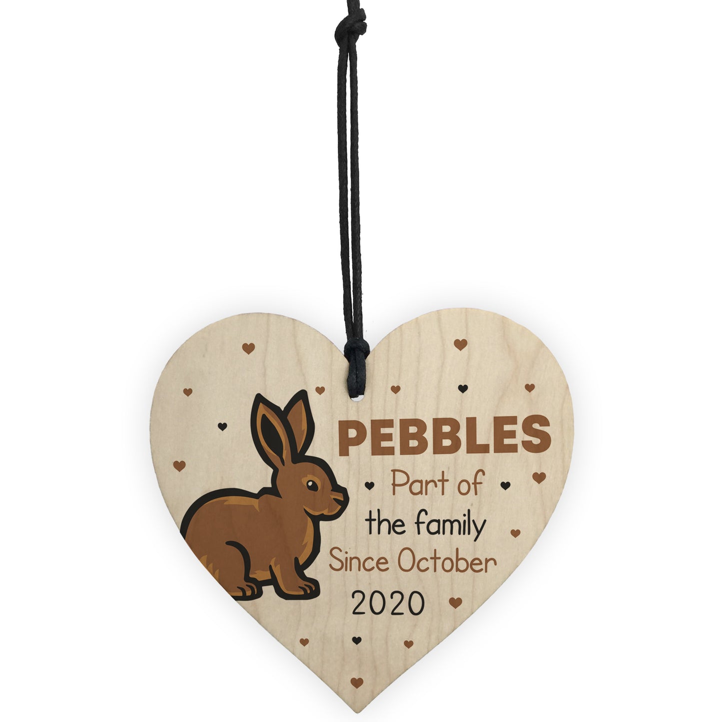 Personalised Rabbit Sign For Home Wood Heart Rabbit Lover Gift