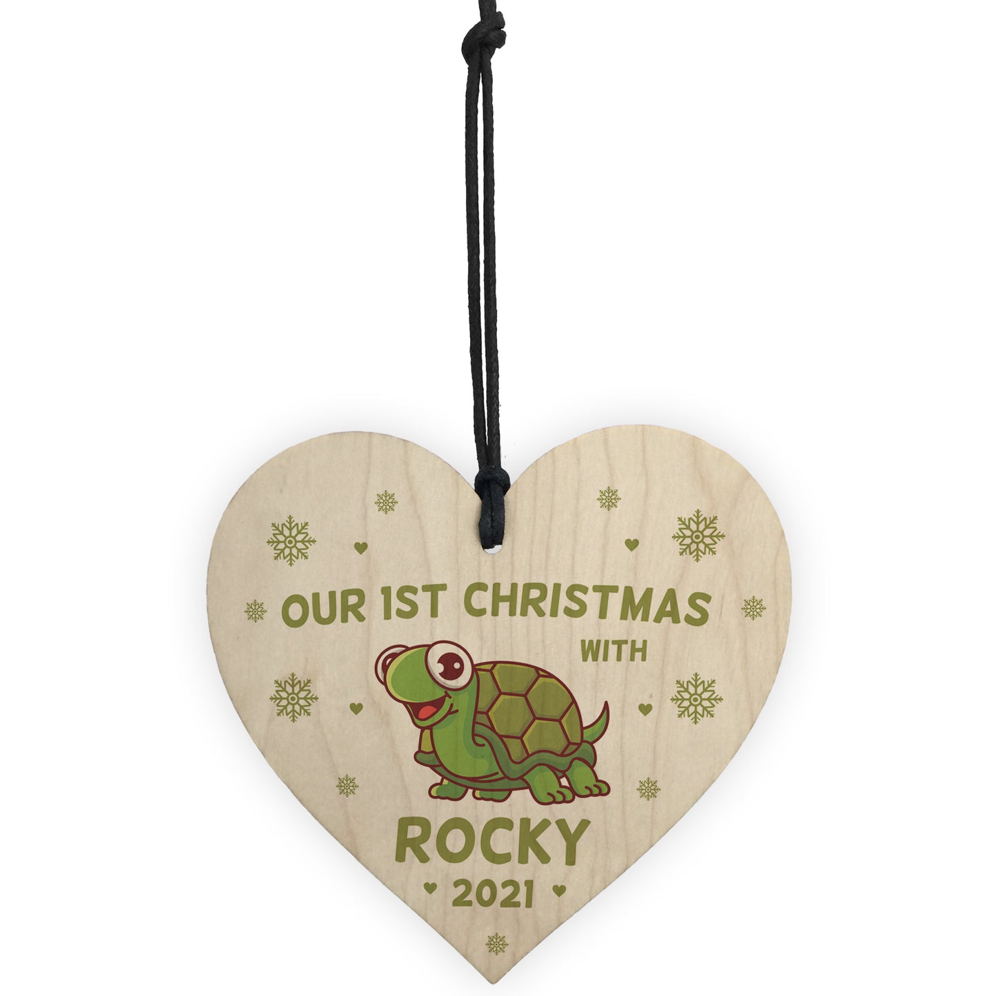 1st Christmas With Tortoise Heart Personalised Christmas Bauble