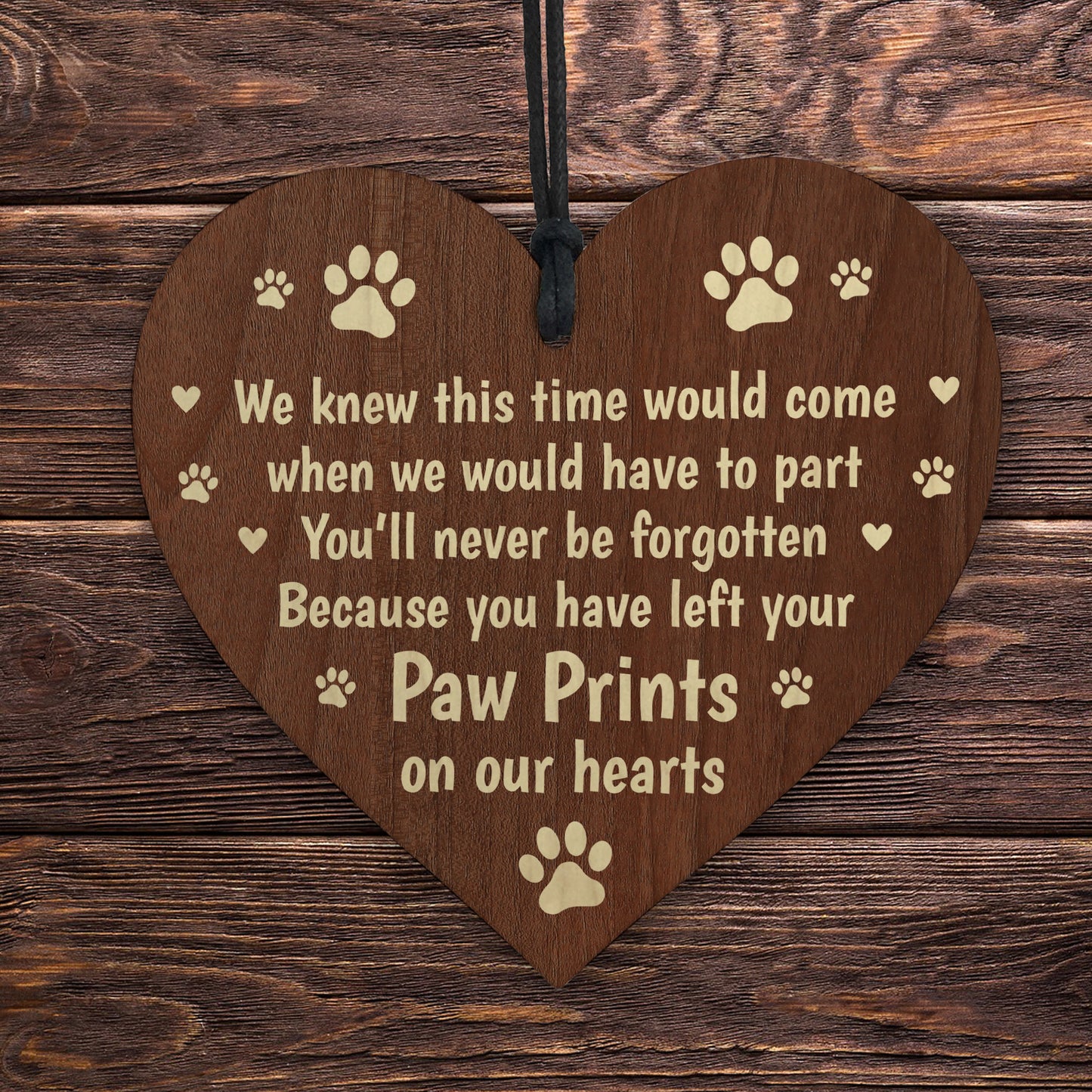 Dog Sign Pet Memorial Wooden Christmas Tree Decoration Bauble