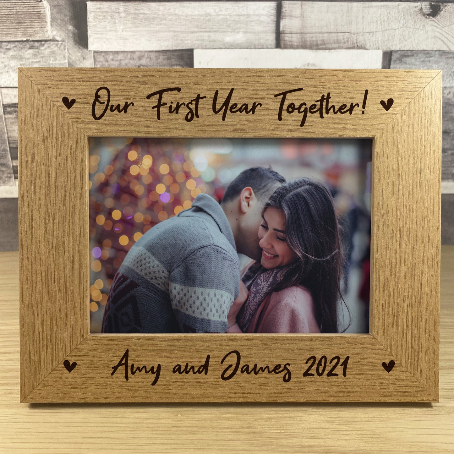 1st Anniversary Gift For Couple Personalised Photo Frame