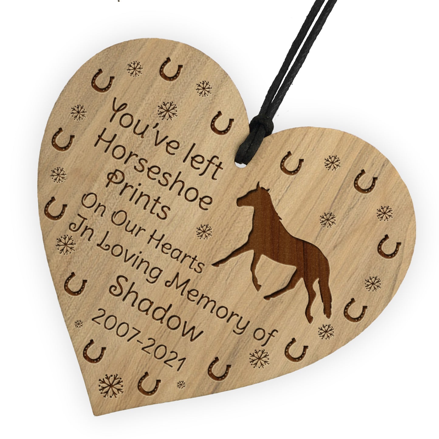 Memorial Sign For Horse Pony Engraved Heart Personalised Sign