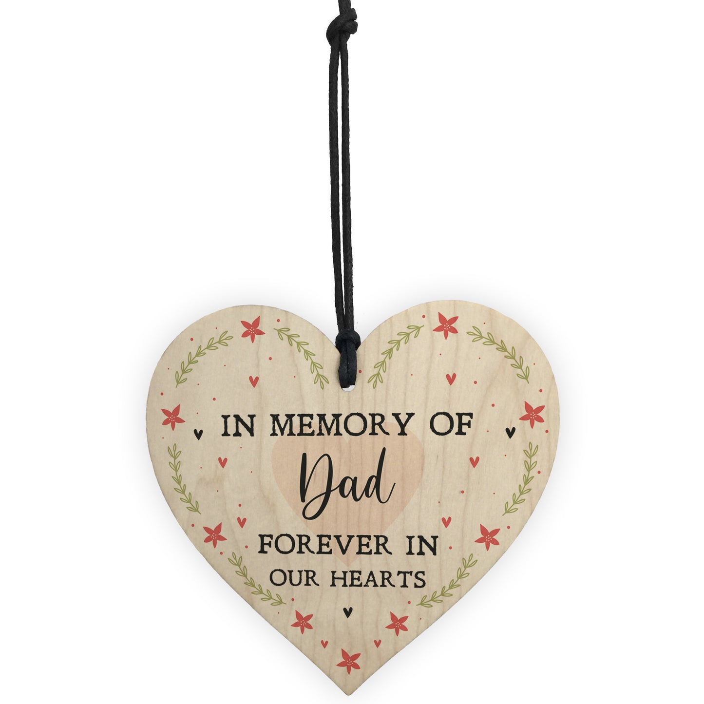 Memorial Plaque Personalised Gift For Mum Dad Wood Heart Xmas