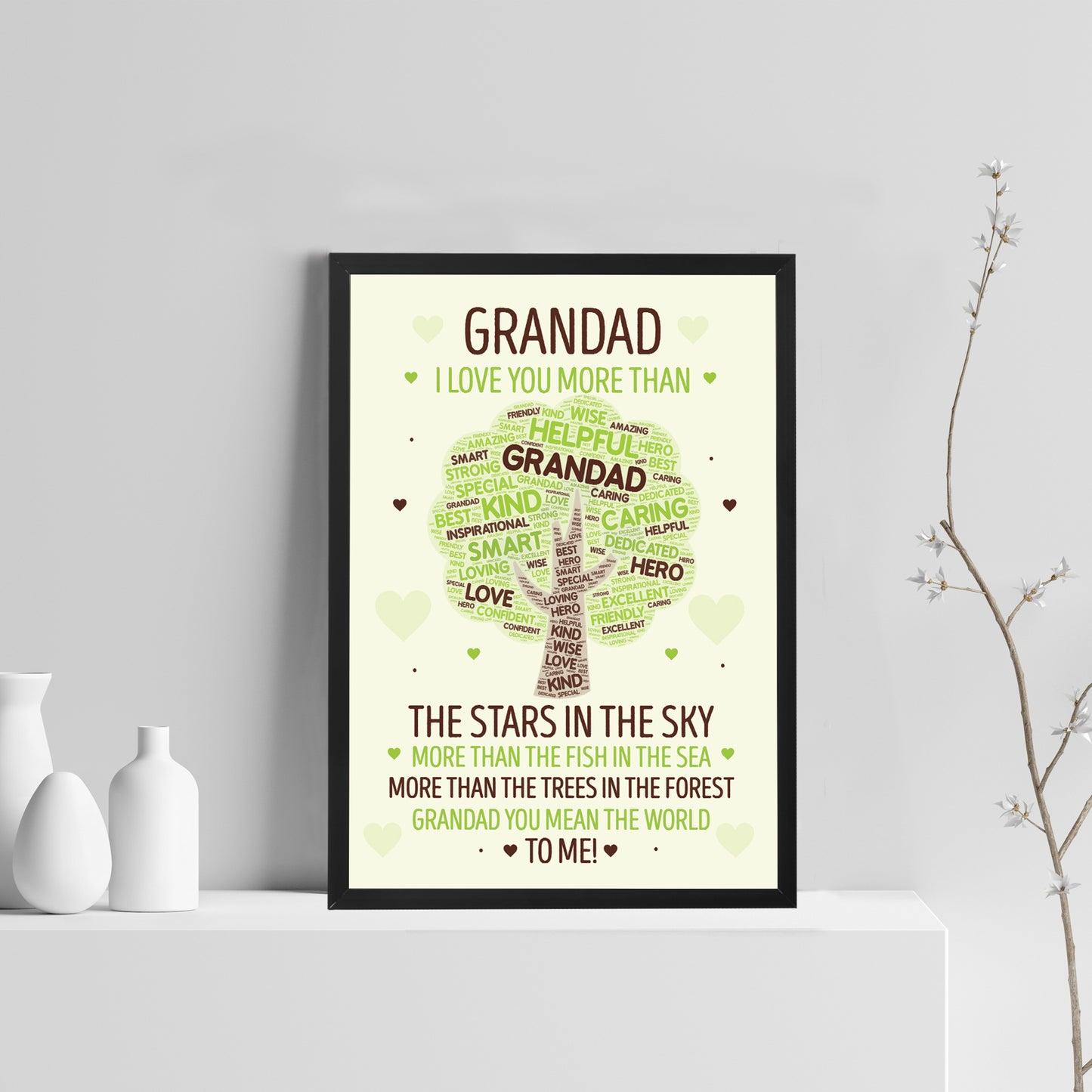 Fathers Day Gifts For Dad Grandad Framed Print Birthday Gift