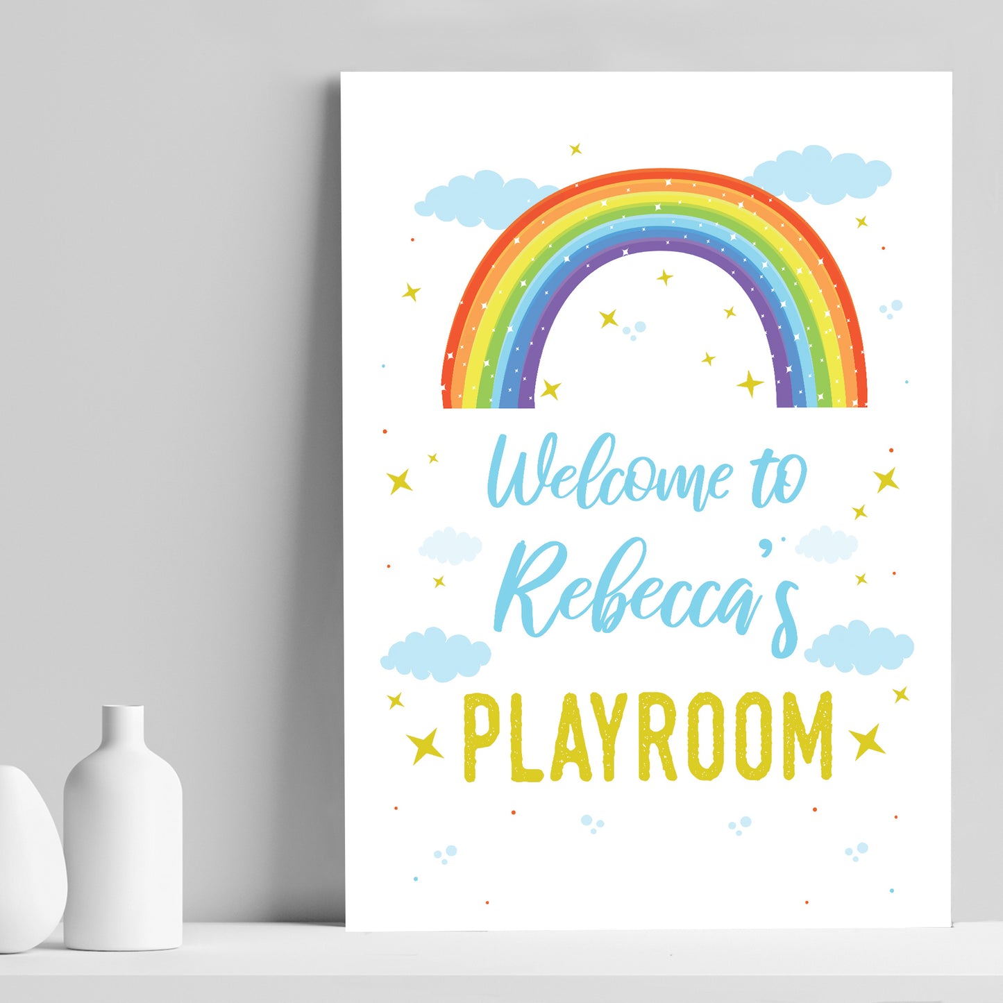 Kids Play Room Sign Personalised Wall Print Nursery Decor Art