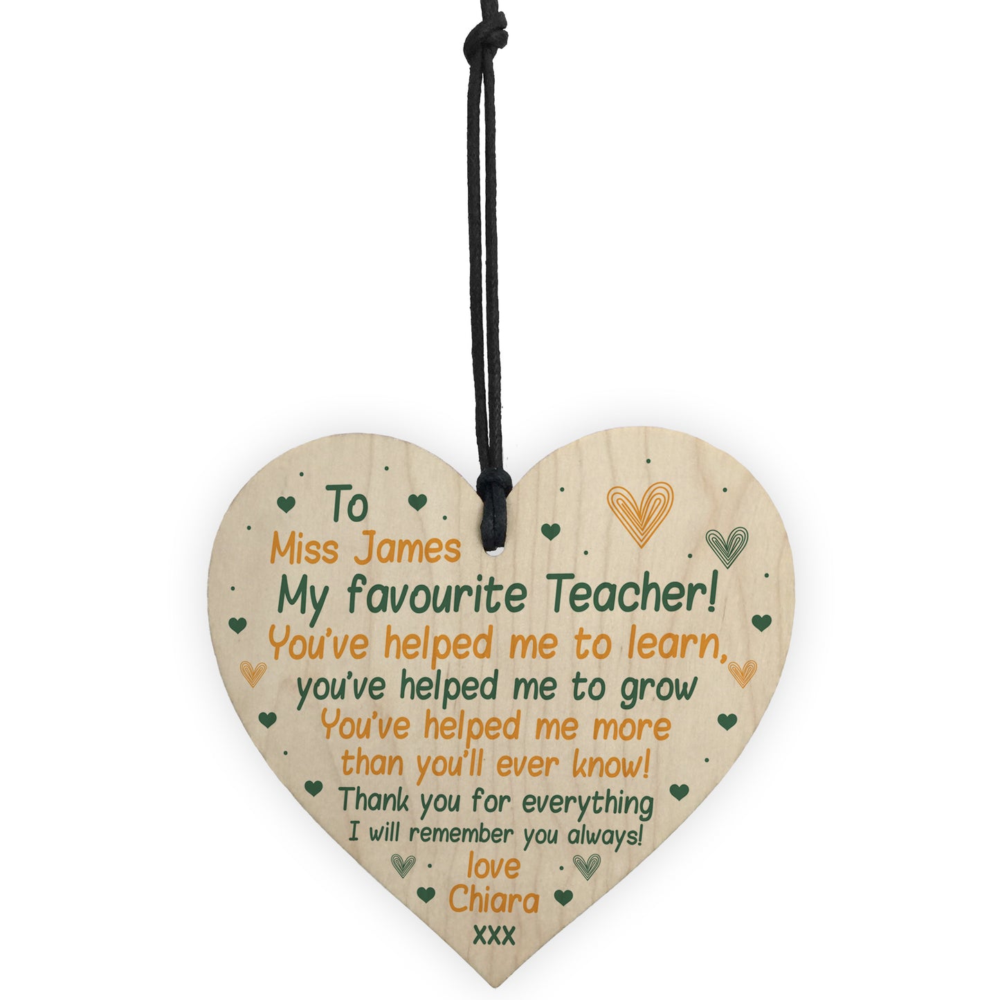 Teacher Gifts Wooden Heart Thank You Gift For Teacher Assistant