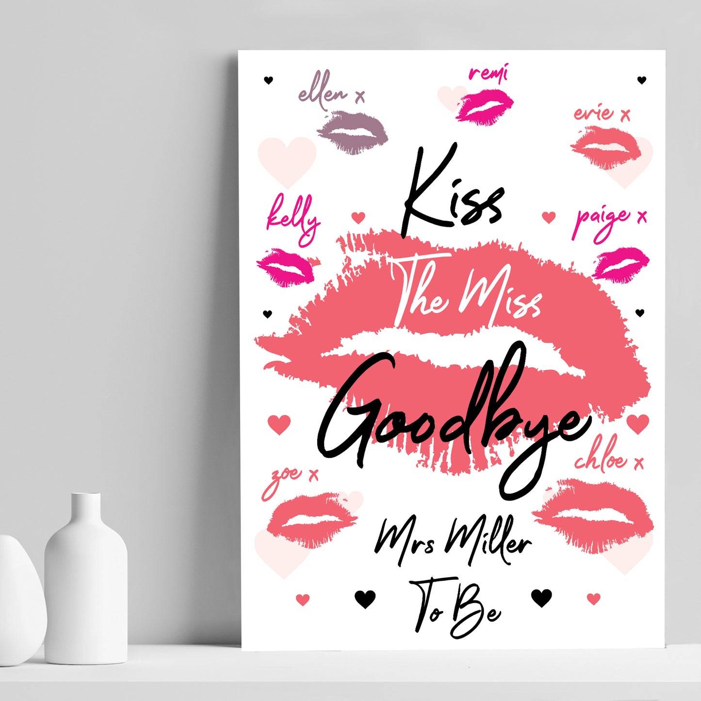 Kiss The Miss Goodbye Personalised Hen Party Accessories Bride