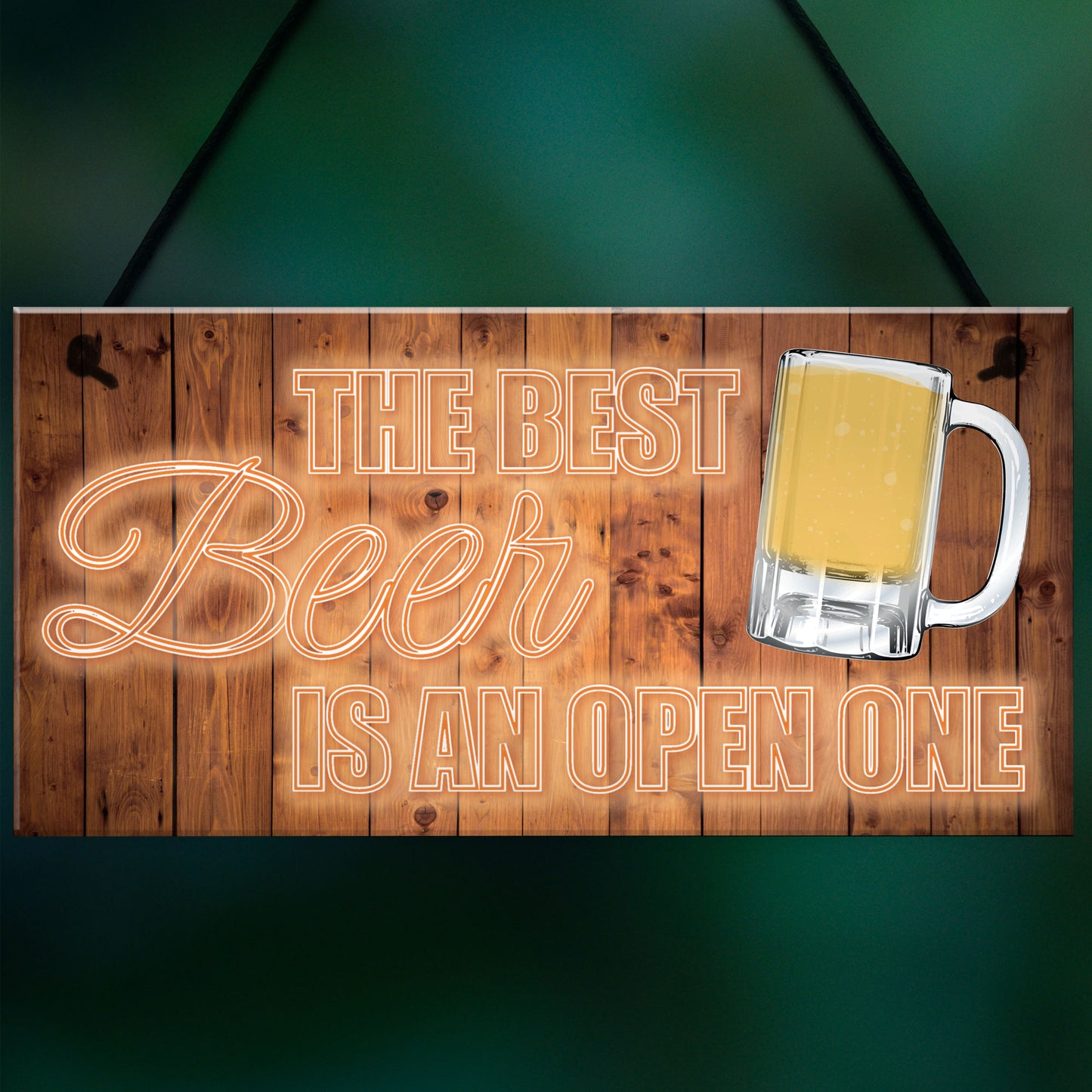 The Best Beer Is An Open One Novelty Hanging Plaque Bar Sign