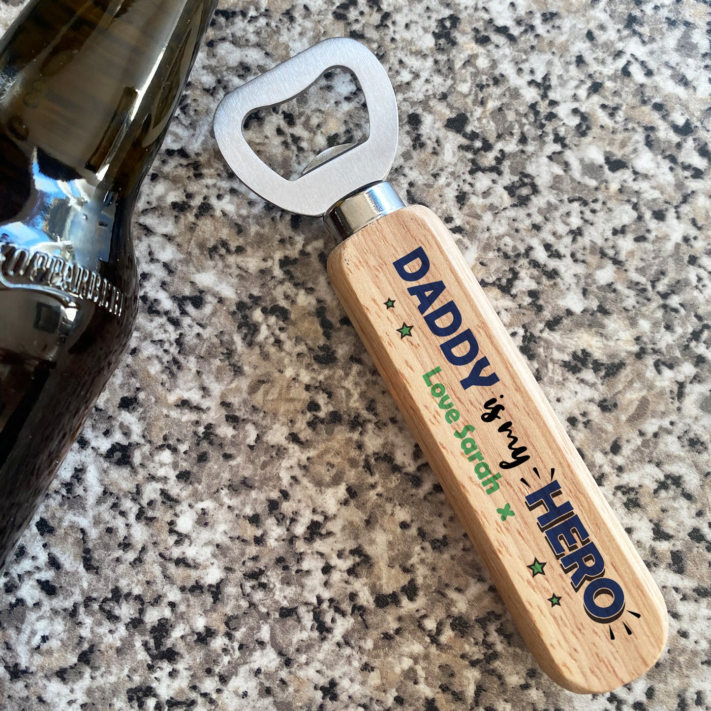 PERSONALISED Dad Daddy Fathers Day Gifts Wooden Bottle Opener