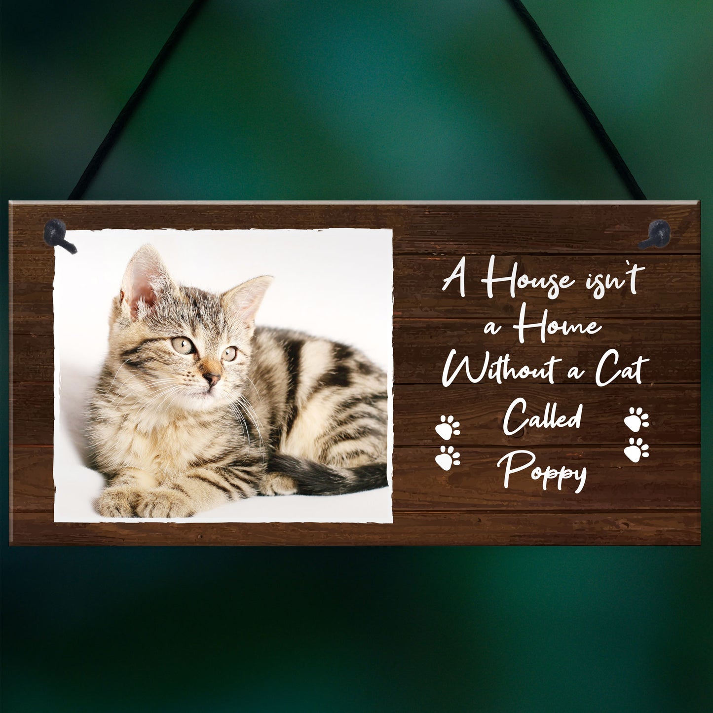 Personalised Photo Cat Sign Home Decor Cat Lover Gift For Family