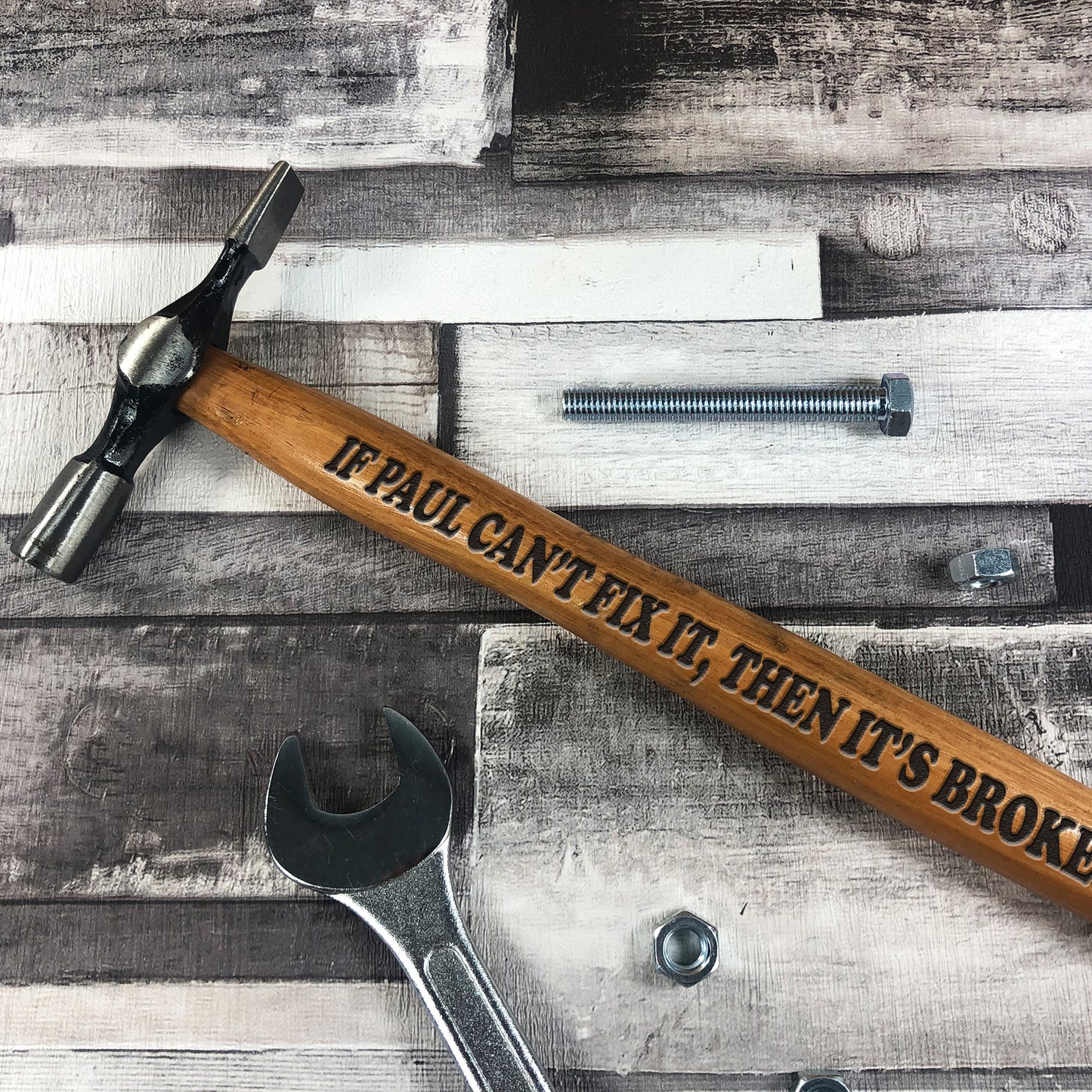 Personalised Funny Gift For Men Engraved Hammer Birthday