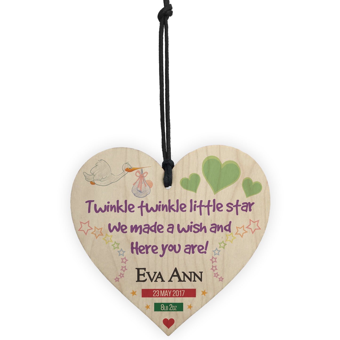 Personalised Little Star Newborn Baby Parent Gift Hanging Plaque