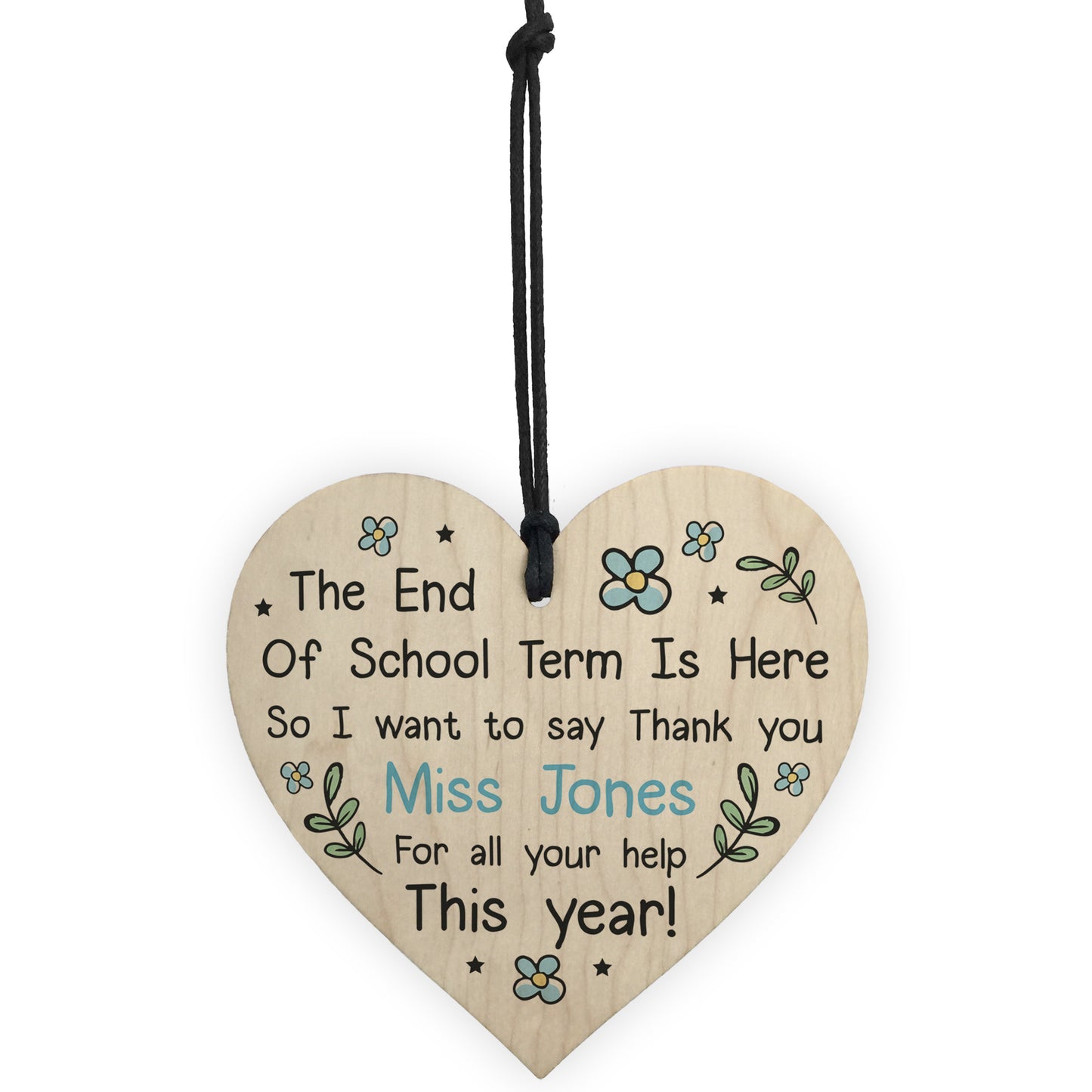 Teacher Poem Gift Personalised Wooden Heart Thank You Teacher