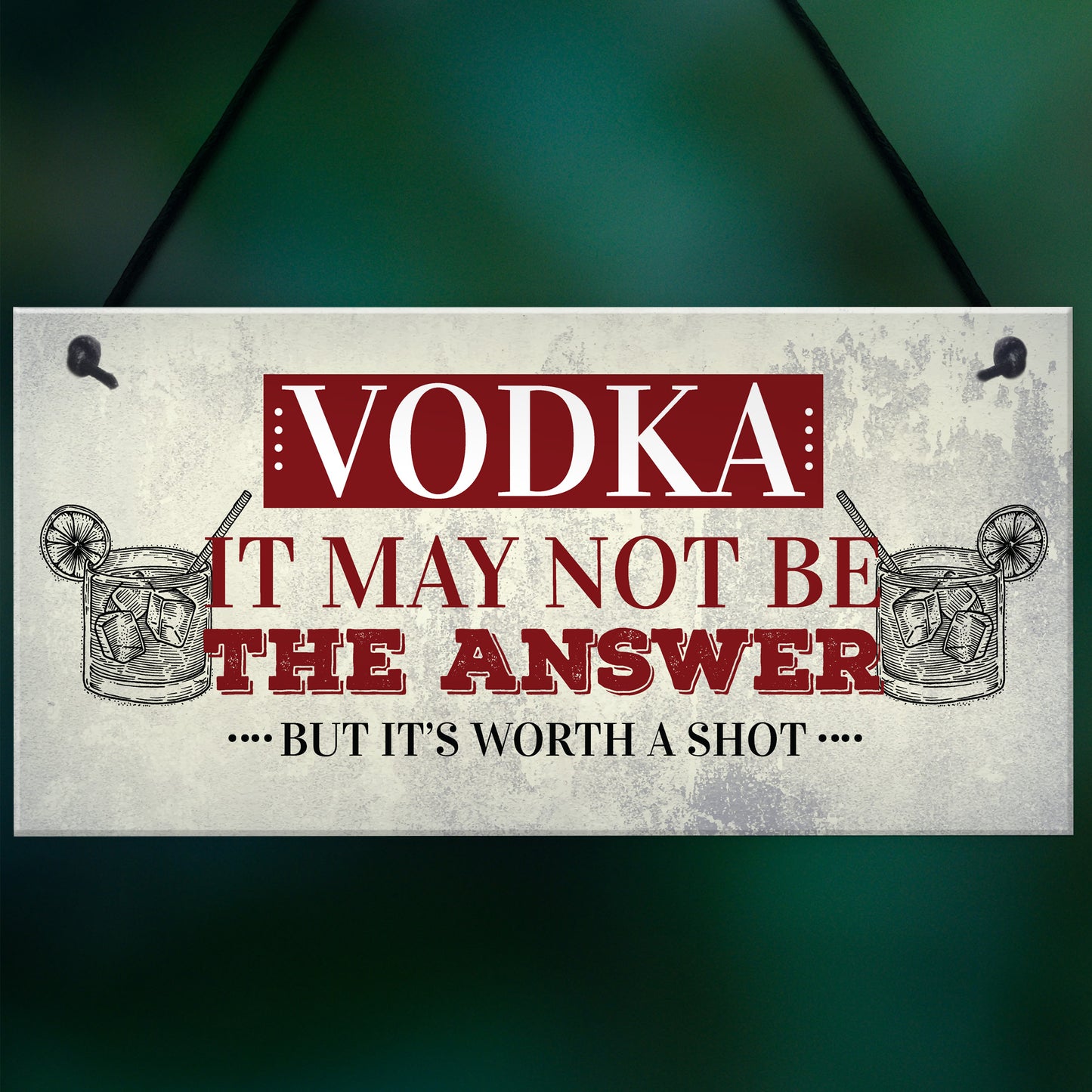 Vodka Worth A Shot Funny Alcohol Man Cave Home Bar Pub Plaque