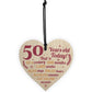 Novelty 50th Birthday Gift Wooden Heart Plaque Friendship Gift