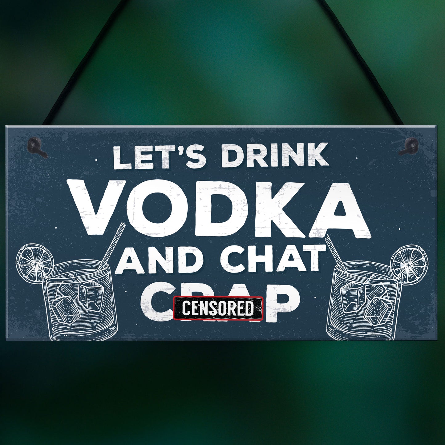 Funny Lets Drink Vodka Alcohol Gift Man Cave Home Bar Plaque