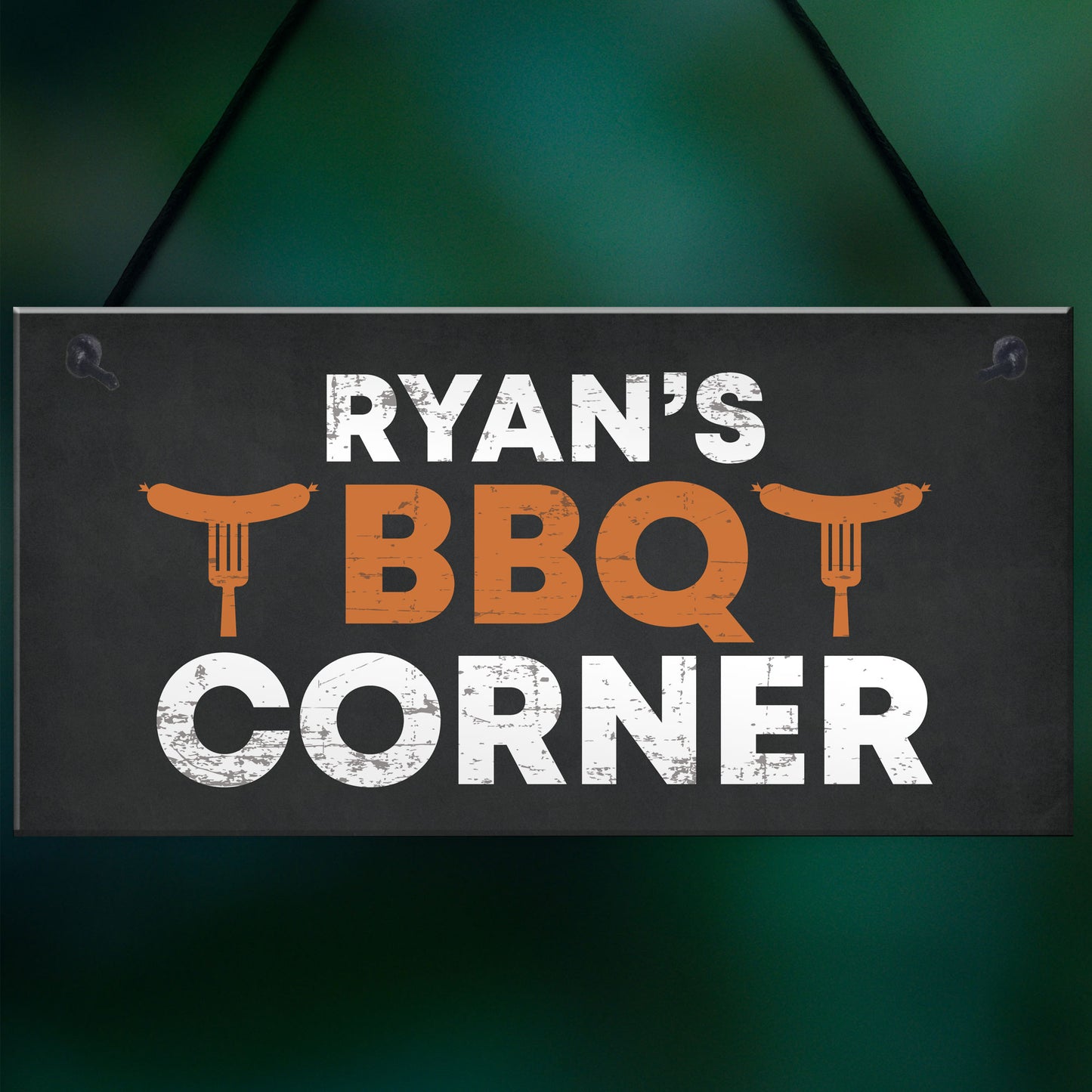 Personalised BBQ Sign BBQ Corner Plaque Hanging Man Cave Sign