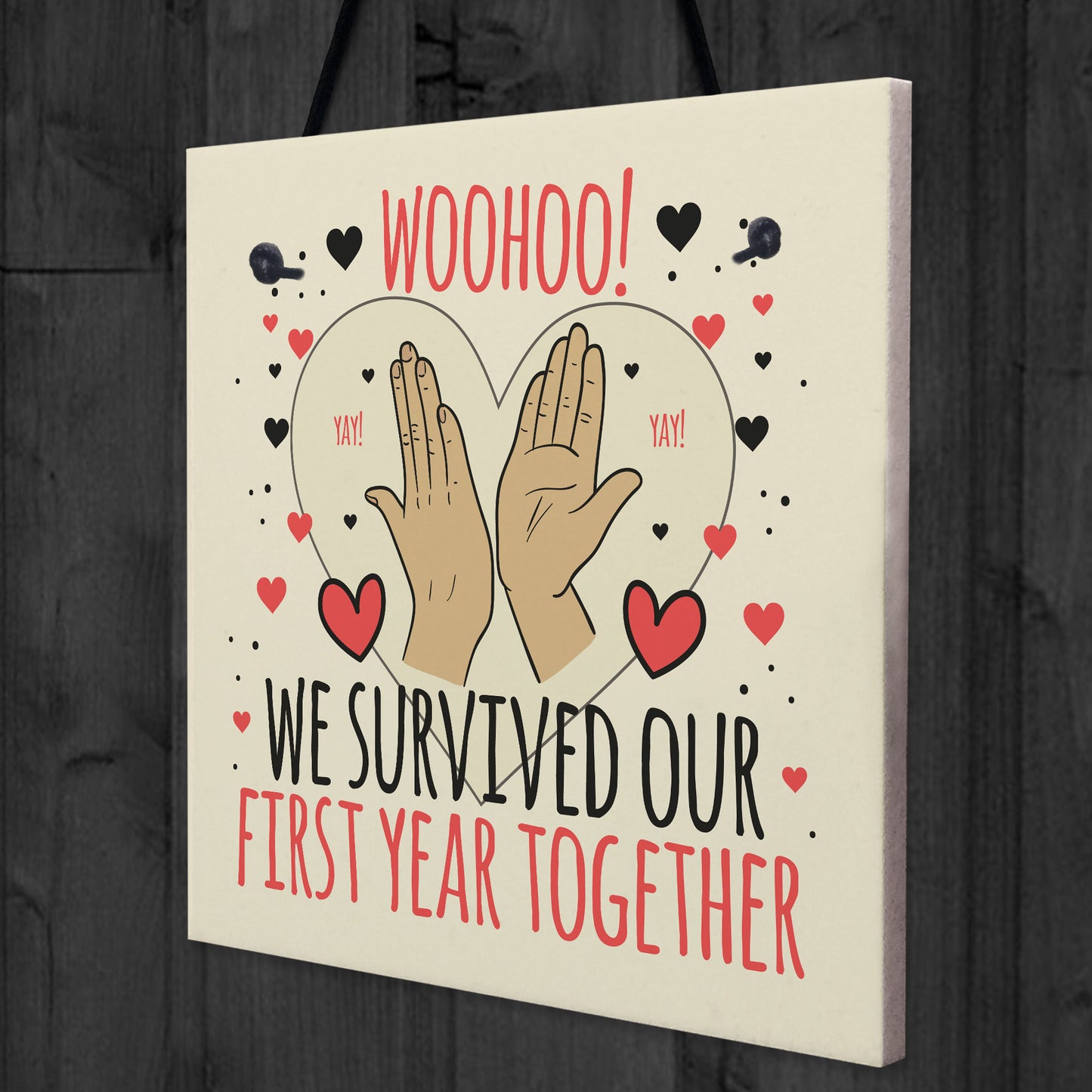 1st Anniversary Card First Anniversary Gift For Him Her Plaque