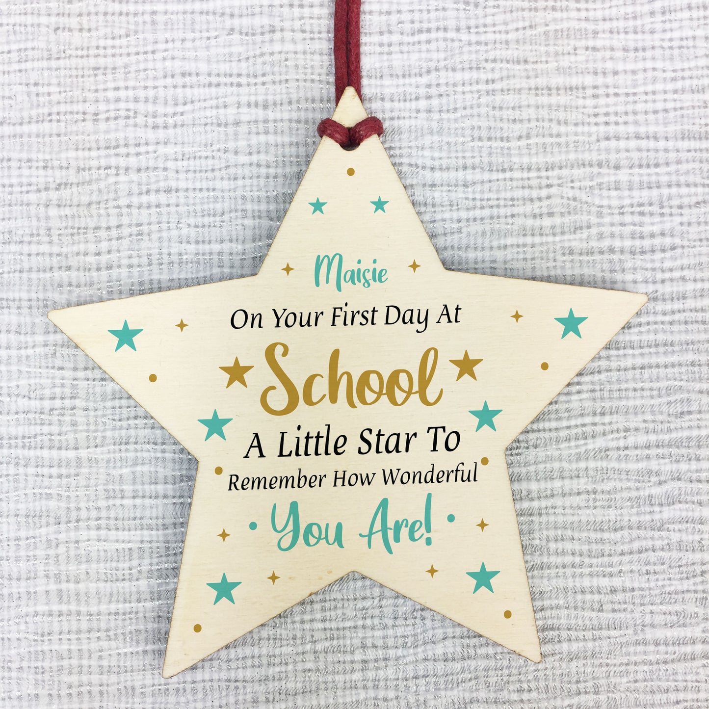 1st Day At School Gift Personalised Wooden Star Daughter Son