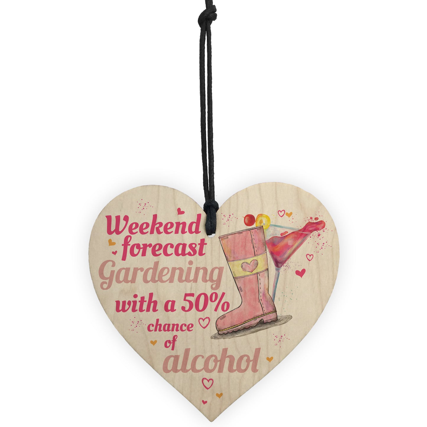 Funny 50% Of Alcohol Garden Wooden Hanging Heart Shed Sign GIFT