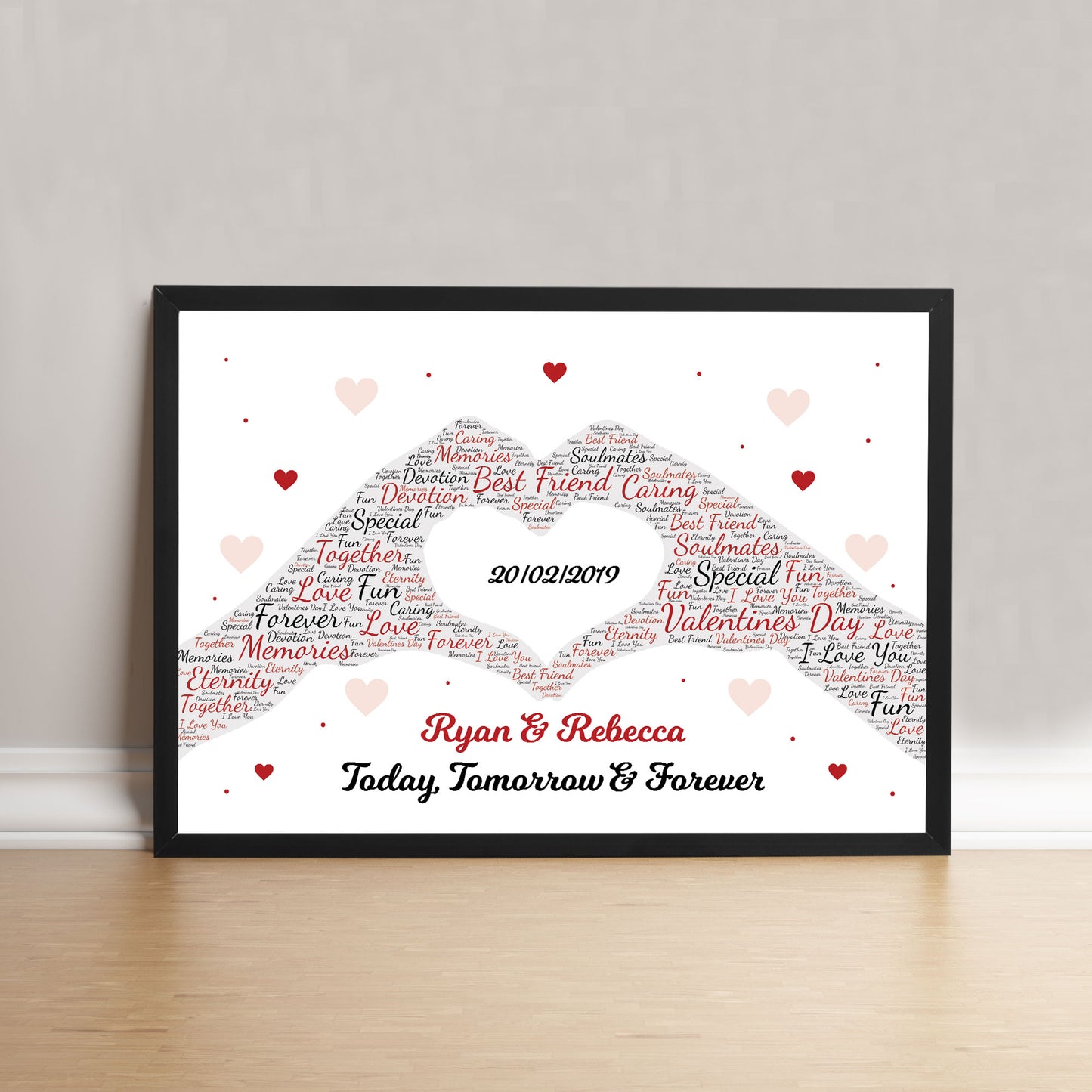 Personalised Valentines Day Print Framed Gift For Boyfriend Wife