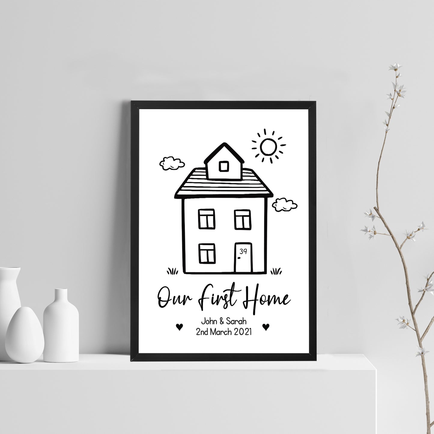 Our First Home Print Personalised New Home Gift For Couple