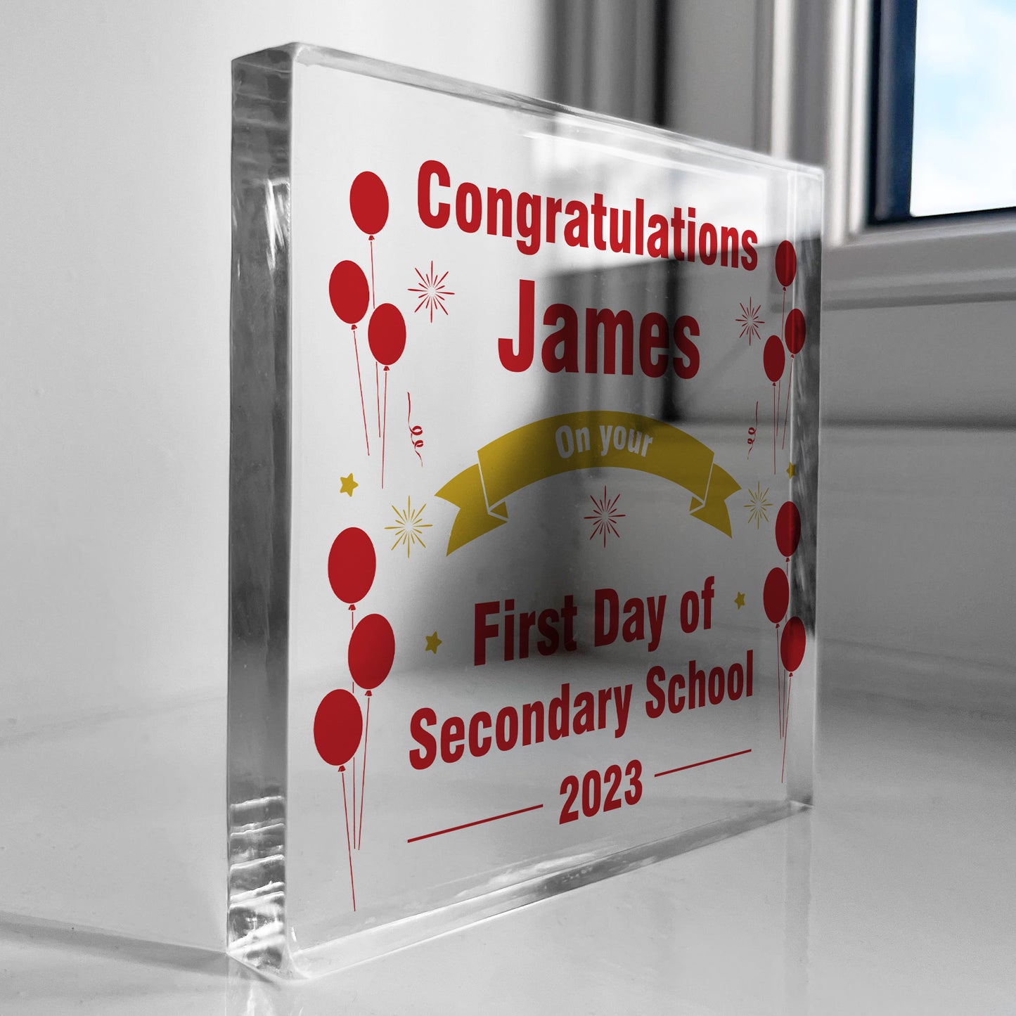 Good Luck First Day Of Secondary School Personalised Block