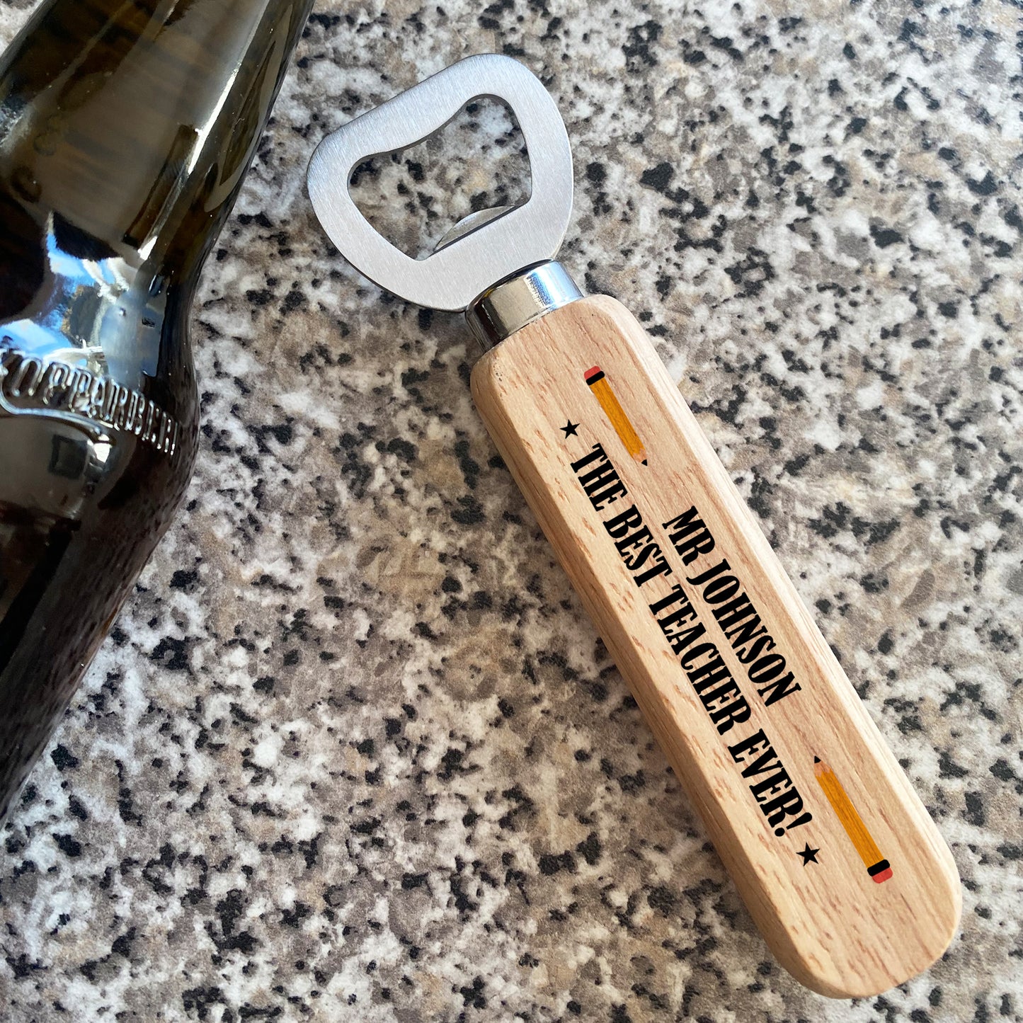 BEST TEACHER EVER Bottle Opener Personalised Thank You Gift