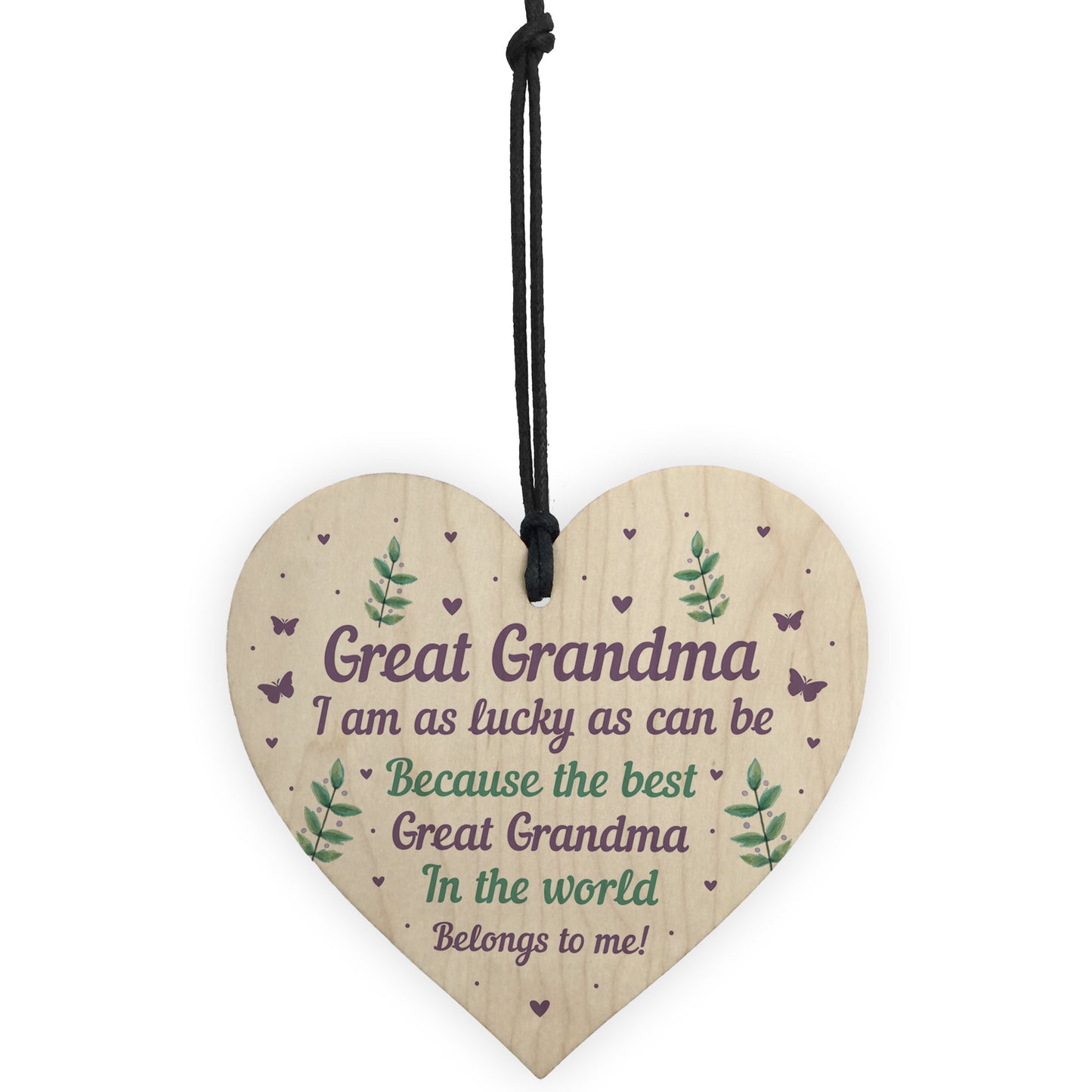 Handmade Great Grandma Gift For Birthday Christmas Wooden Heart