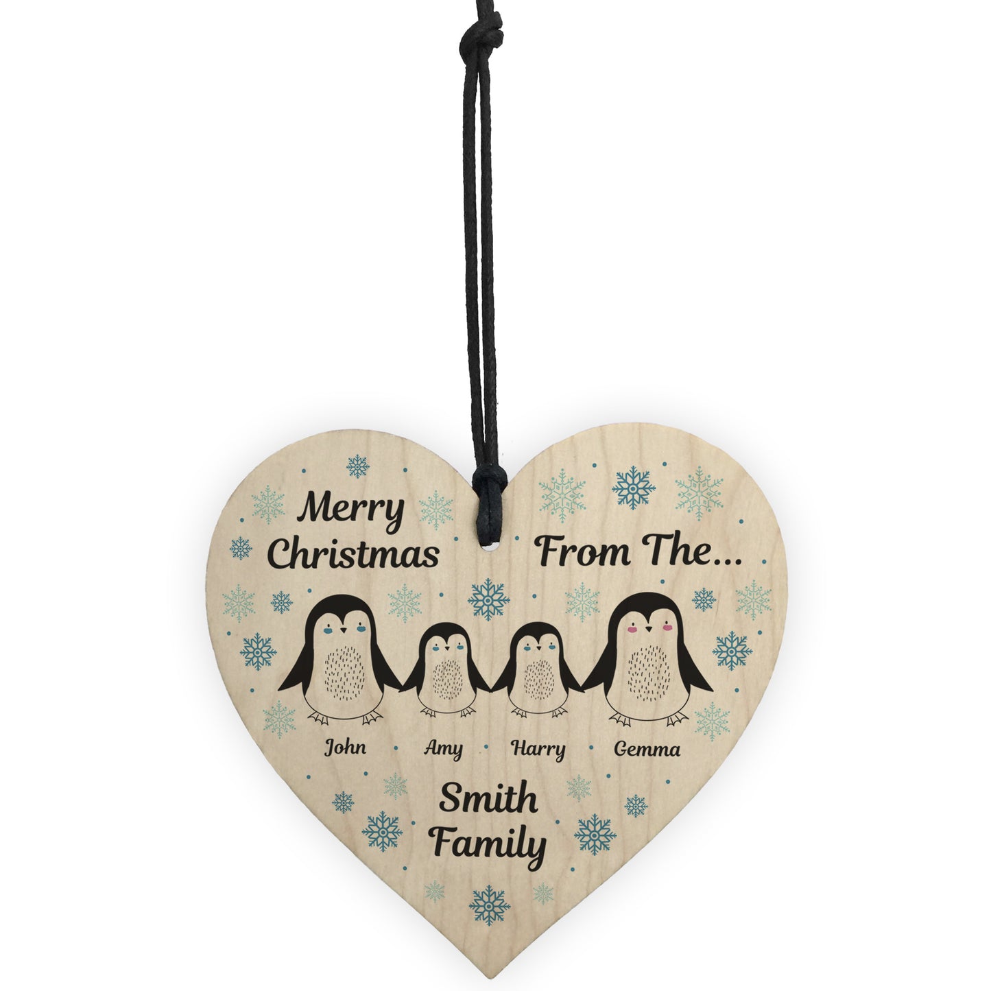 Personalised Family Of Three Four Bauble Xmas Ornament