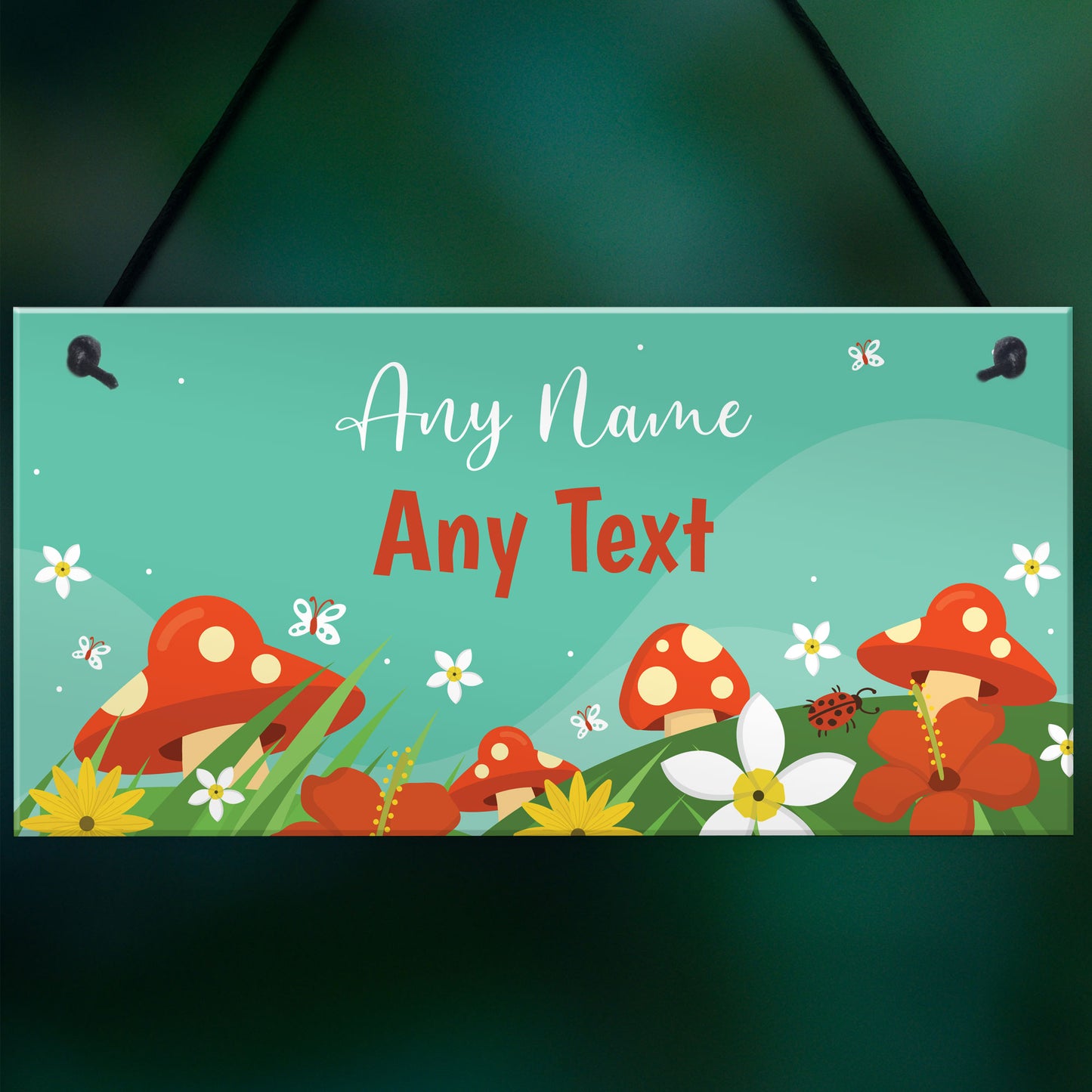 Personalsied Any Name Text Fairy Garden Hanging Plaque Sign Shed
