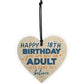 Happy 18th Birthday Gift Heart Wooden Plaque Chic Keepsake Sign