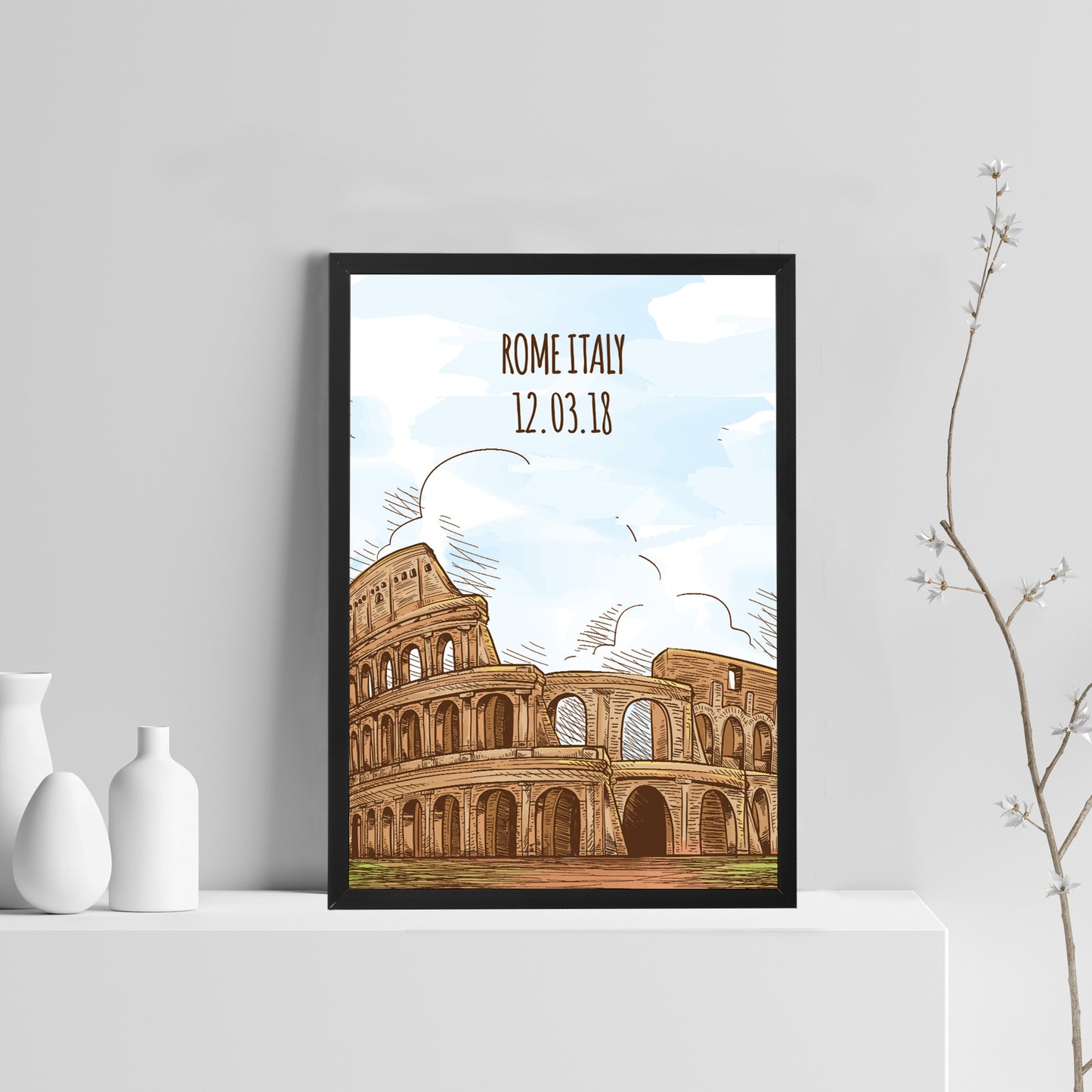 Rome Colosseum A4 Framed Print Travel Holiday Gift Personalised