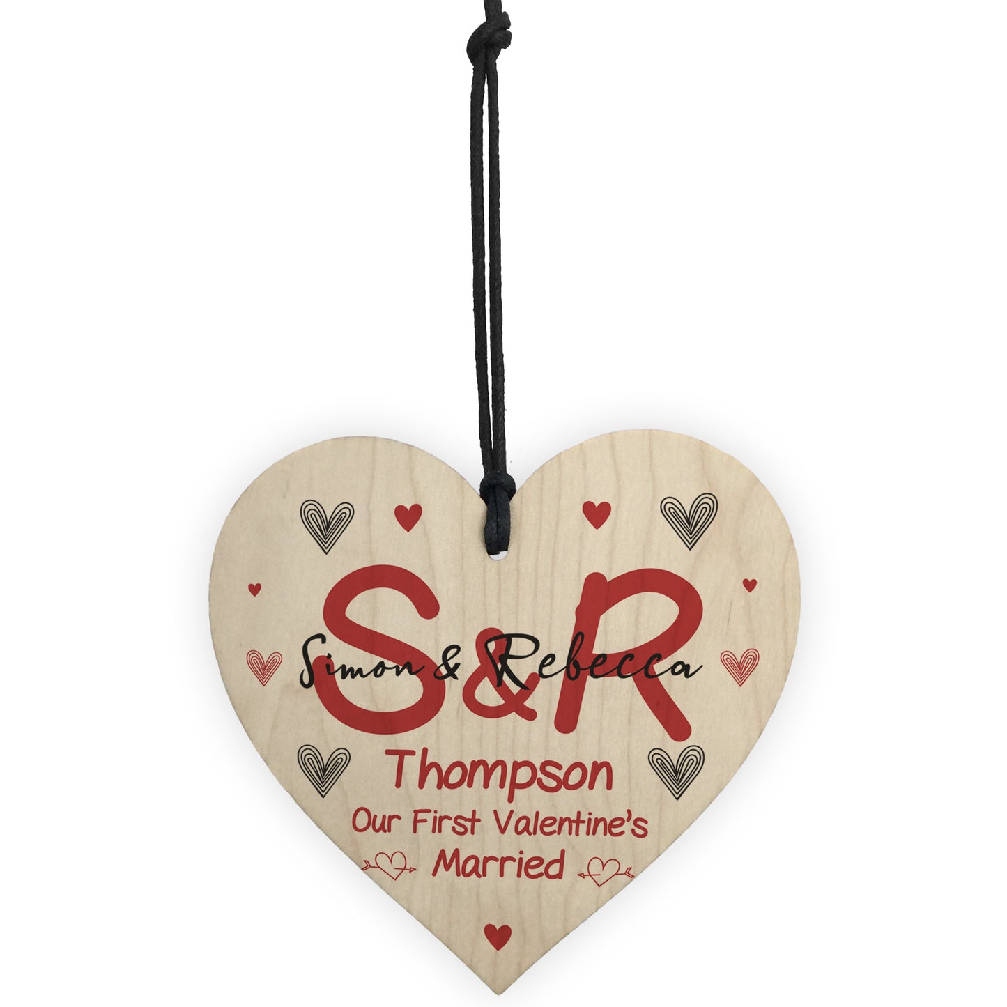 1st Valentines Day Married Gift For Him Her Personalised Heart