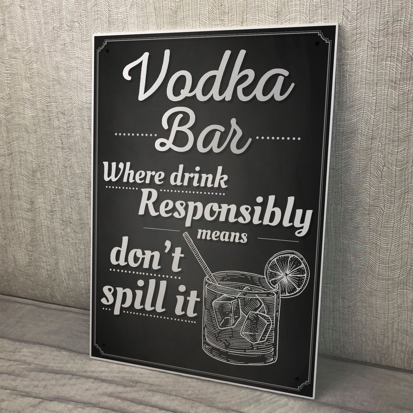 Vodka Bar Hanging Plaque Alcohol Party Birthday Gift Garden Pub