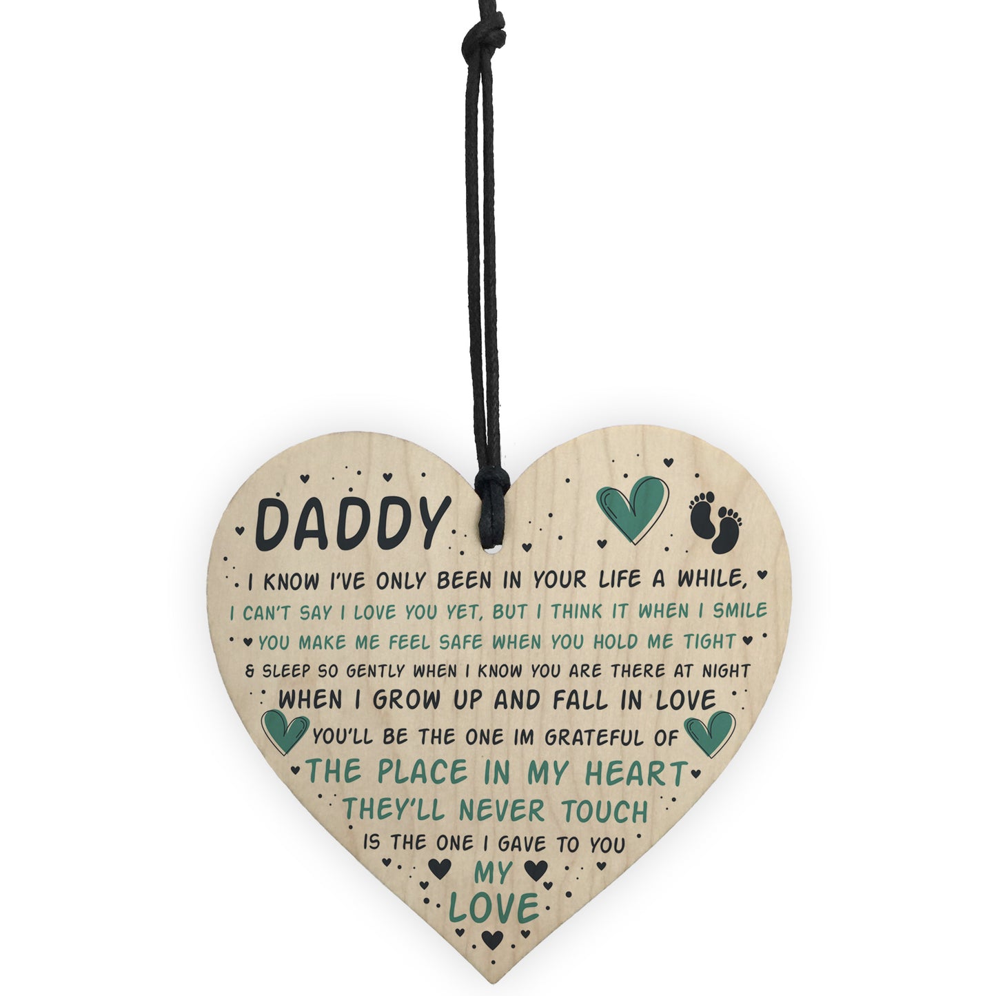 Fathers Day Gift For New Daddy Wooden Heart Daddy To Be Gift