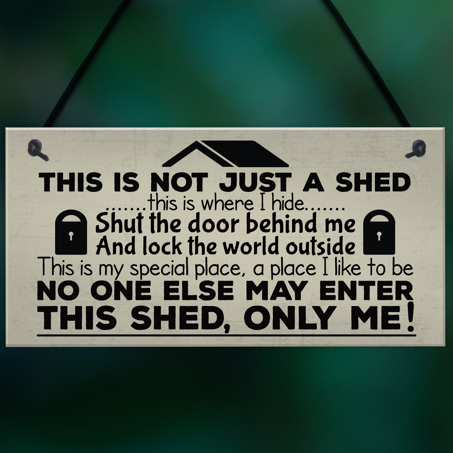 Shut The Door Novelty Shed Plaque SummerHouse Garden Sign Man