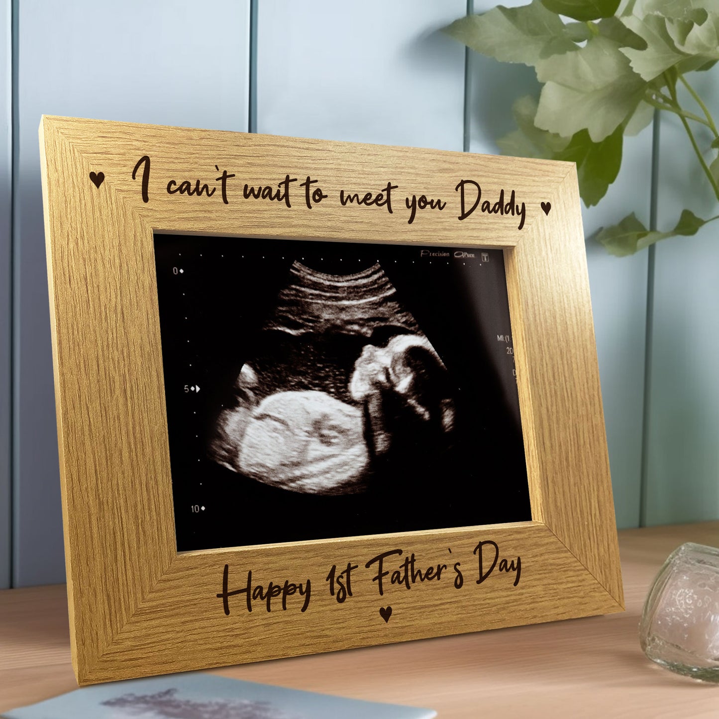 1st Fathers Day Gift For New Daddy Wood Photo Frame Bump Gifts