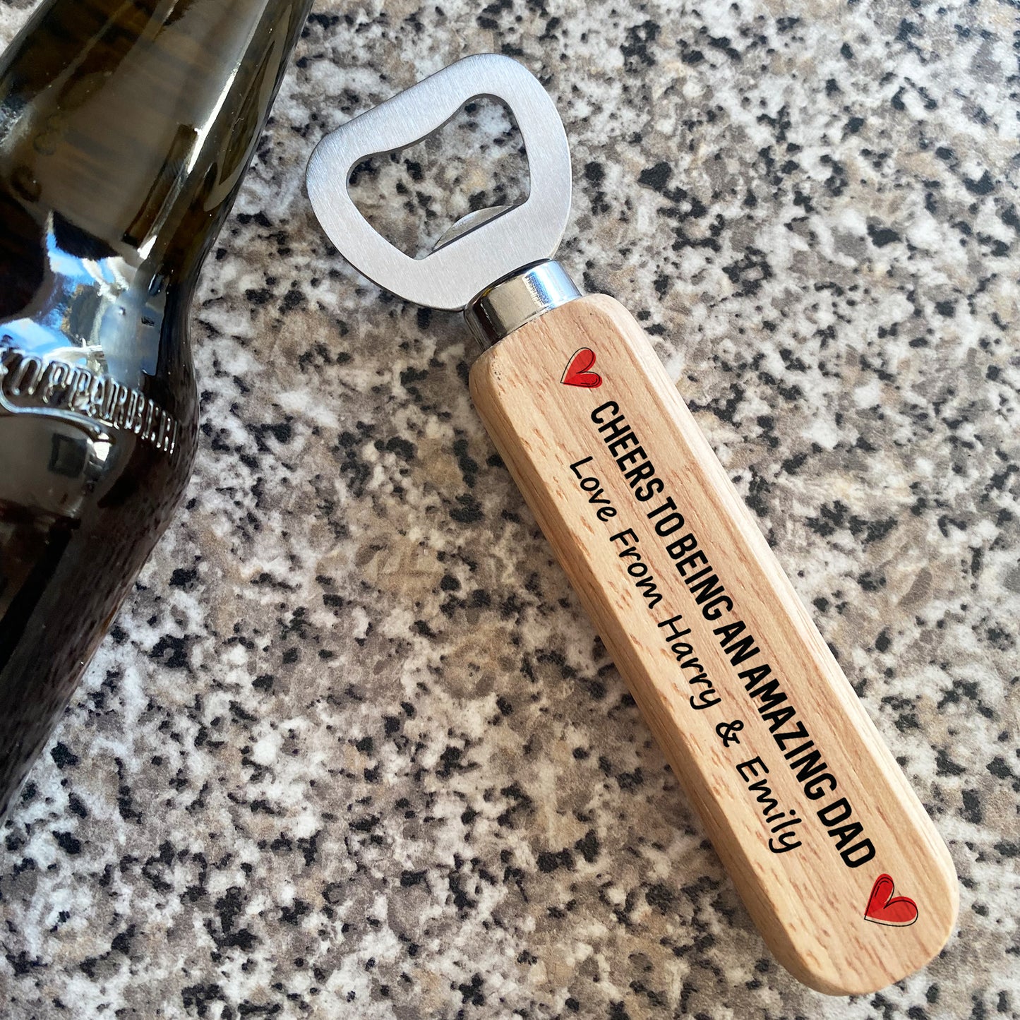 Personalised Amazing Dad Birthday Fathers Day Gift Bottle Opener