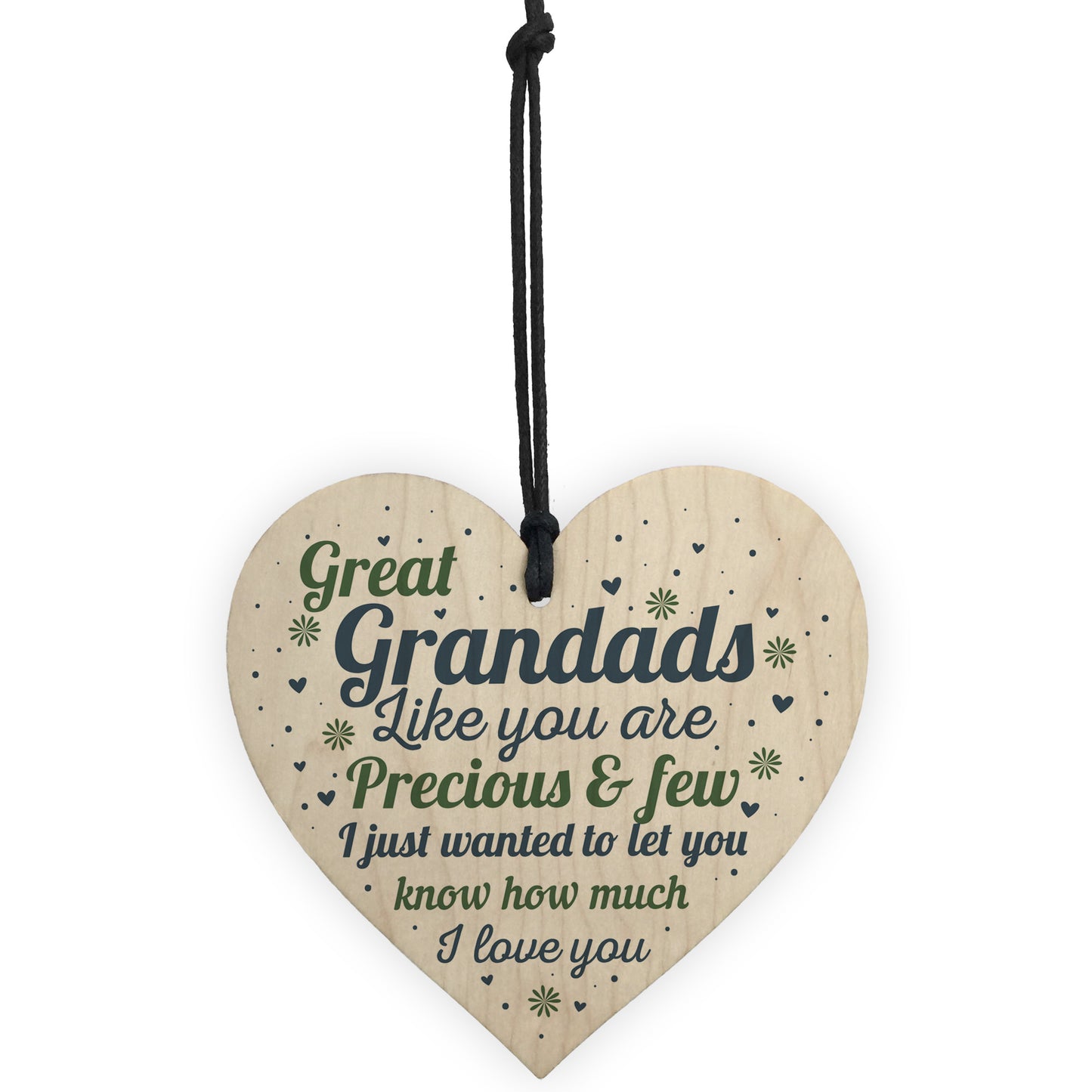 Great Grandad Card Birthday Christmas Gift Wooden Heart Ornament