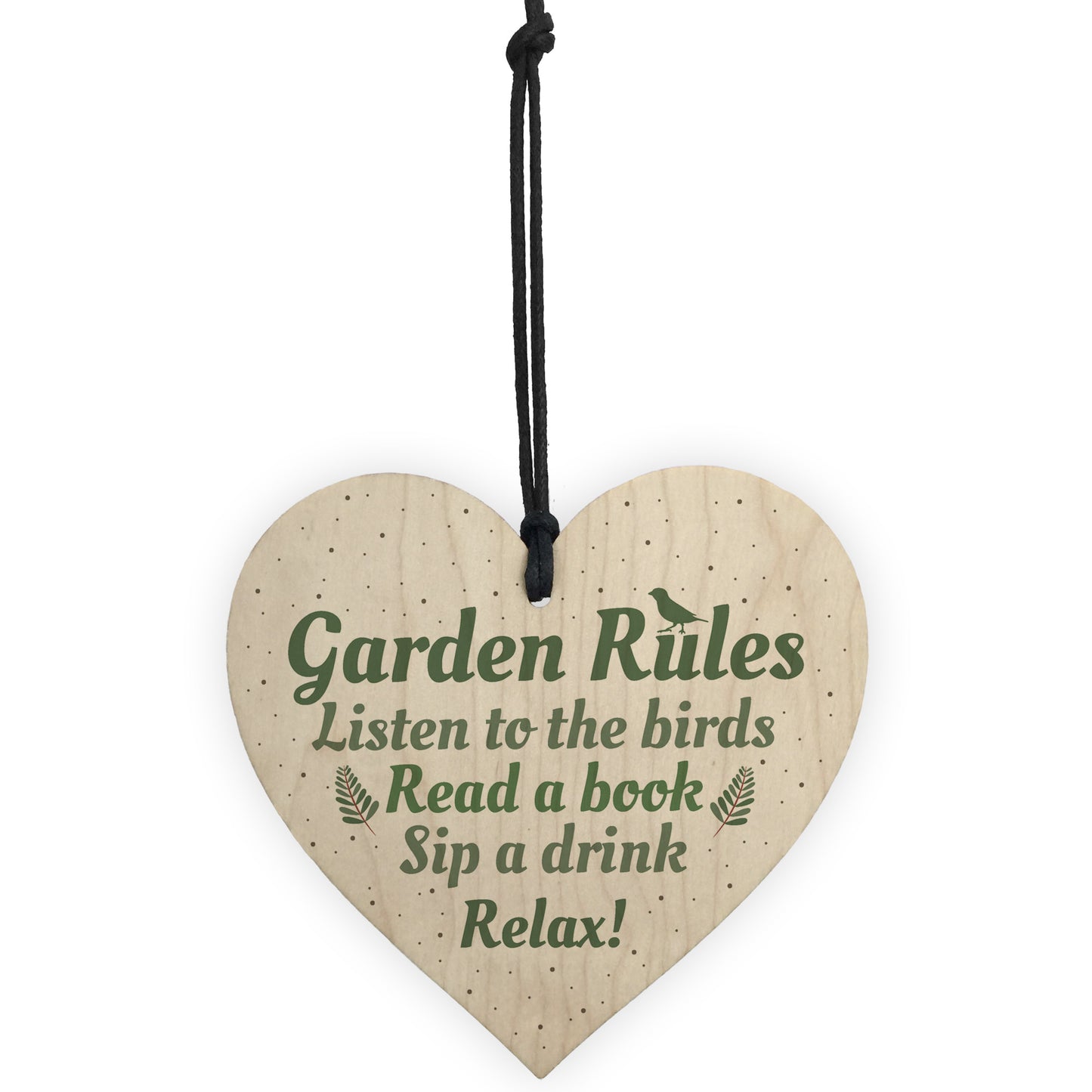 Garden Rules Wooden Hanging Heart Plaque Garden Shed Friendship