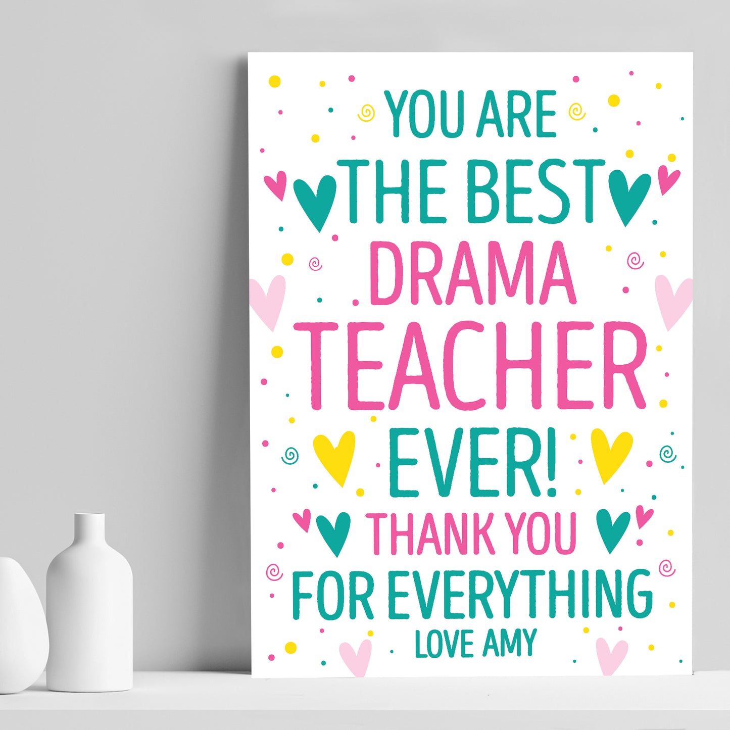 Personalised Music Dance Drama Teacher Gift Thank You Leaving