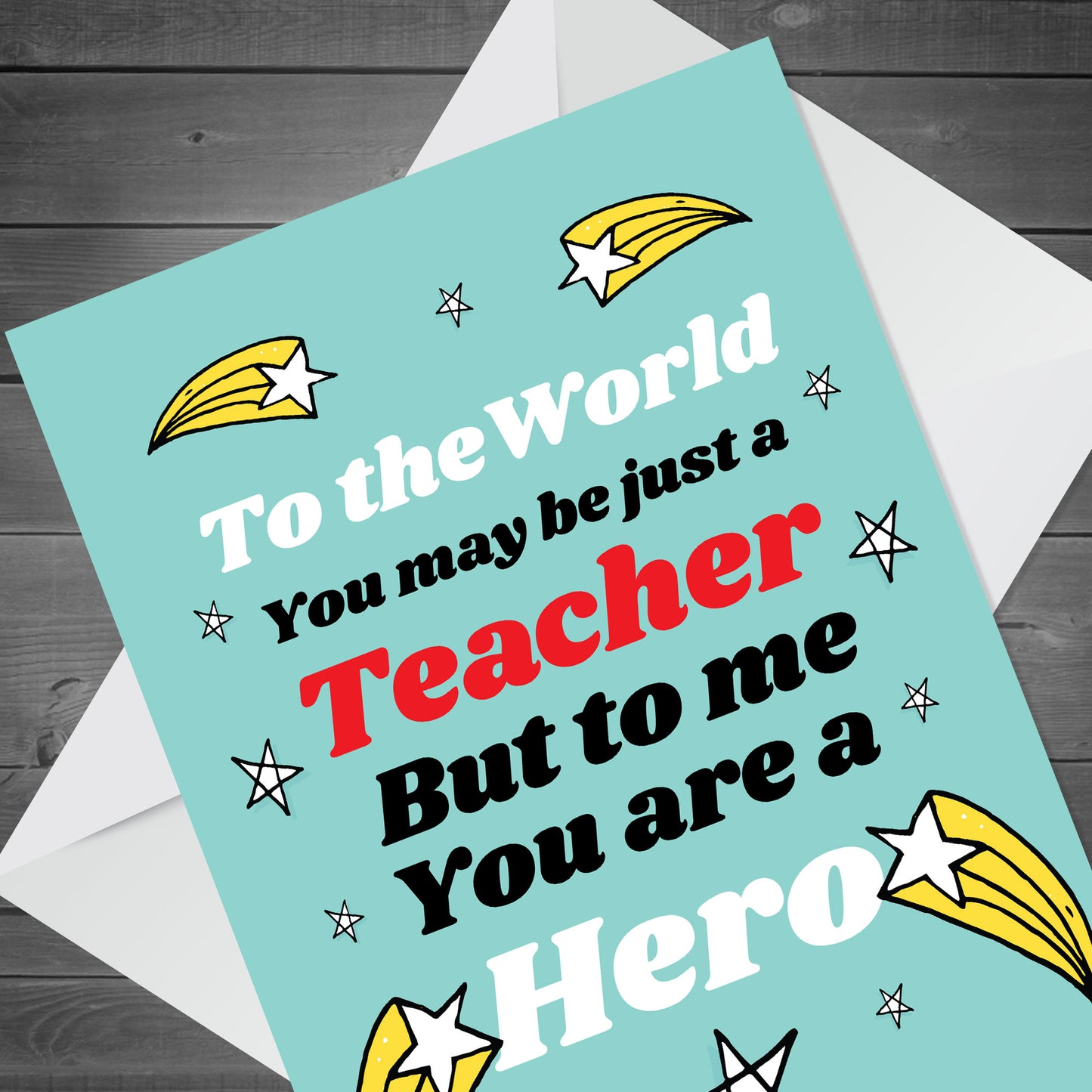 Thank You Teacher Card HERO Appreciation Card Ideal For Leaving